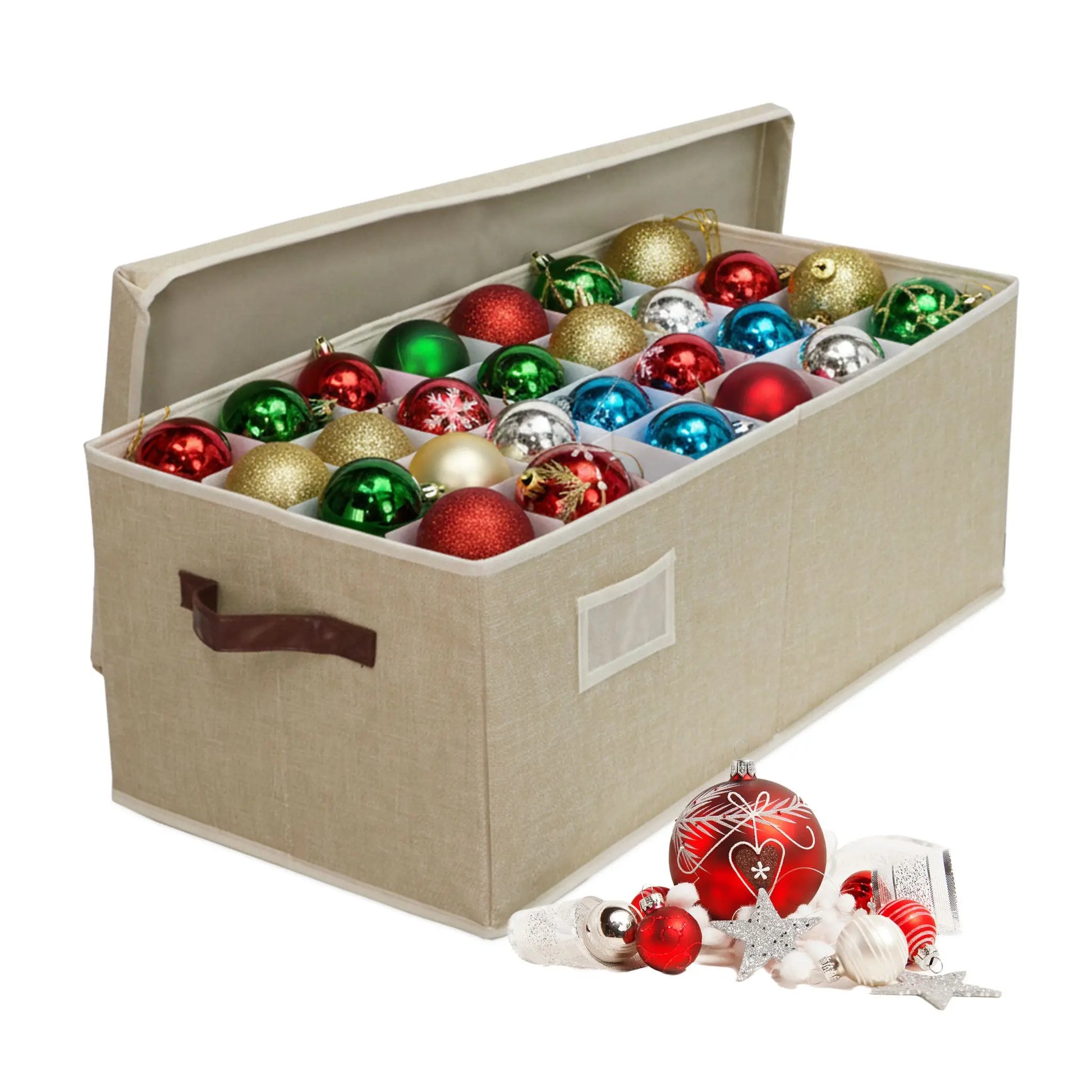 Weihnachtskugel Aufbewahrungsbox Beige-Braun von Relaxdays