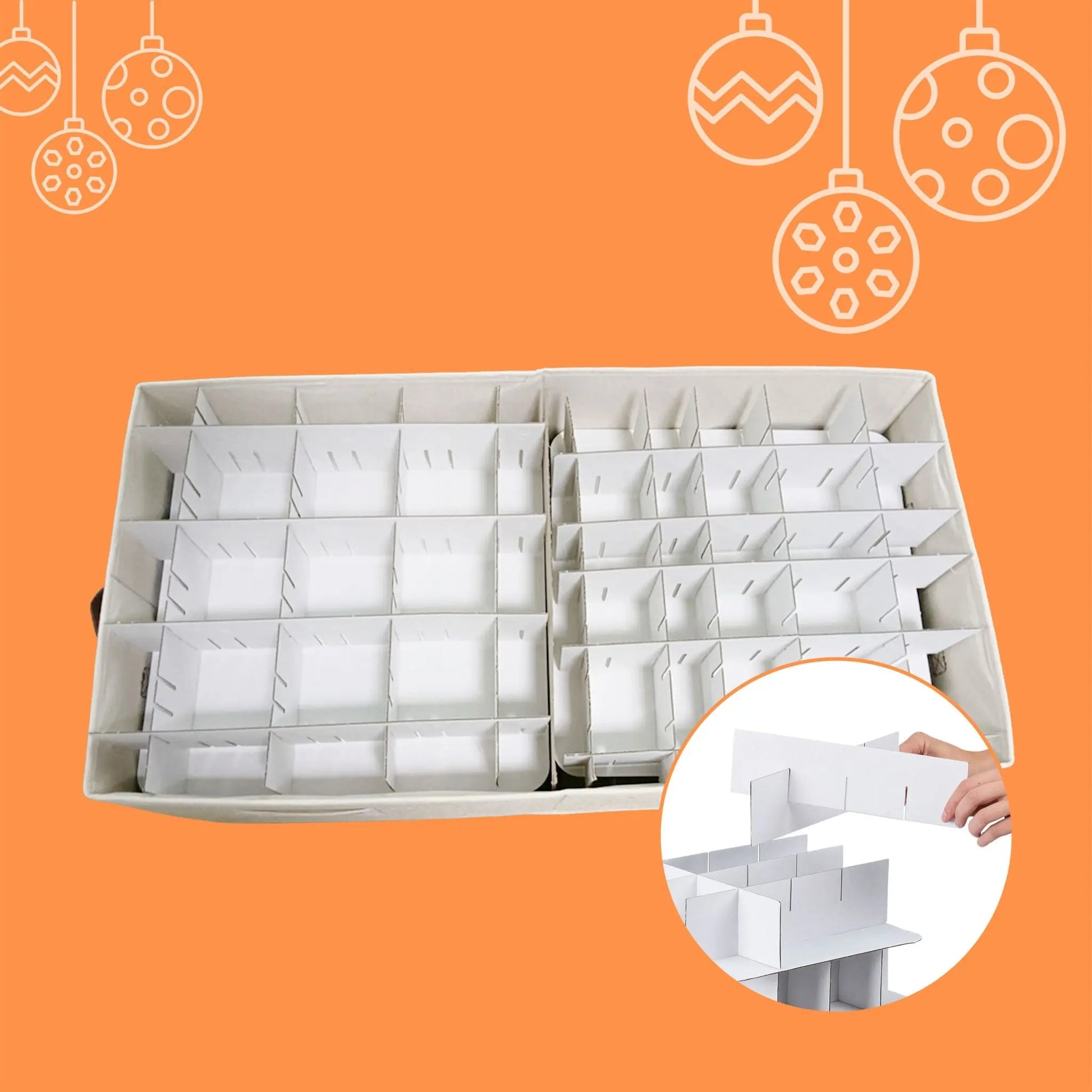 Weihnachtskugel Aufbewahrungsbox Beige-Braun von Relaxdays