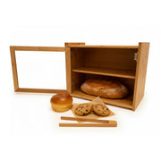Brotkasten Bambus 2 Etagen Sichtfenster Hellbraun-Transparent von Relaxdays