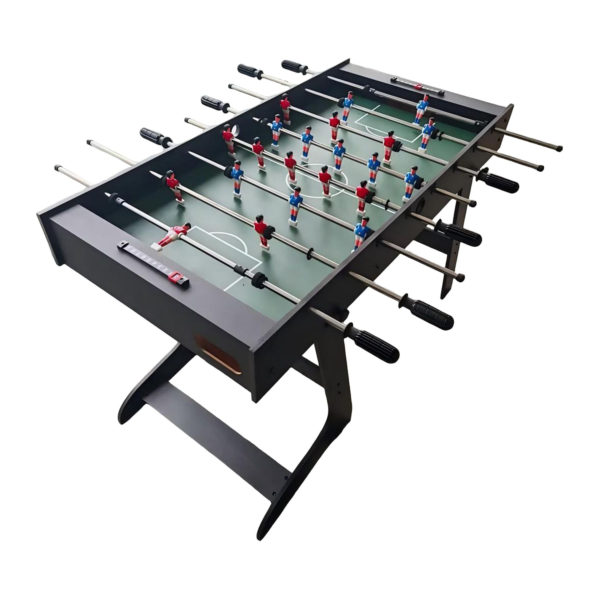Klappbarer Kickertisch Blau-Dunkelbraun-Dunkelgrün von Relaxdays