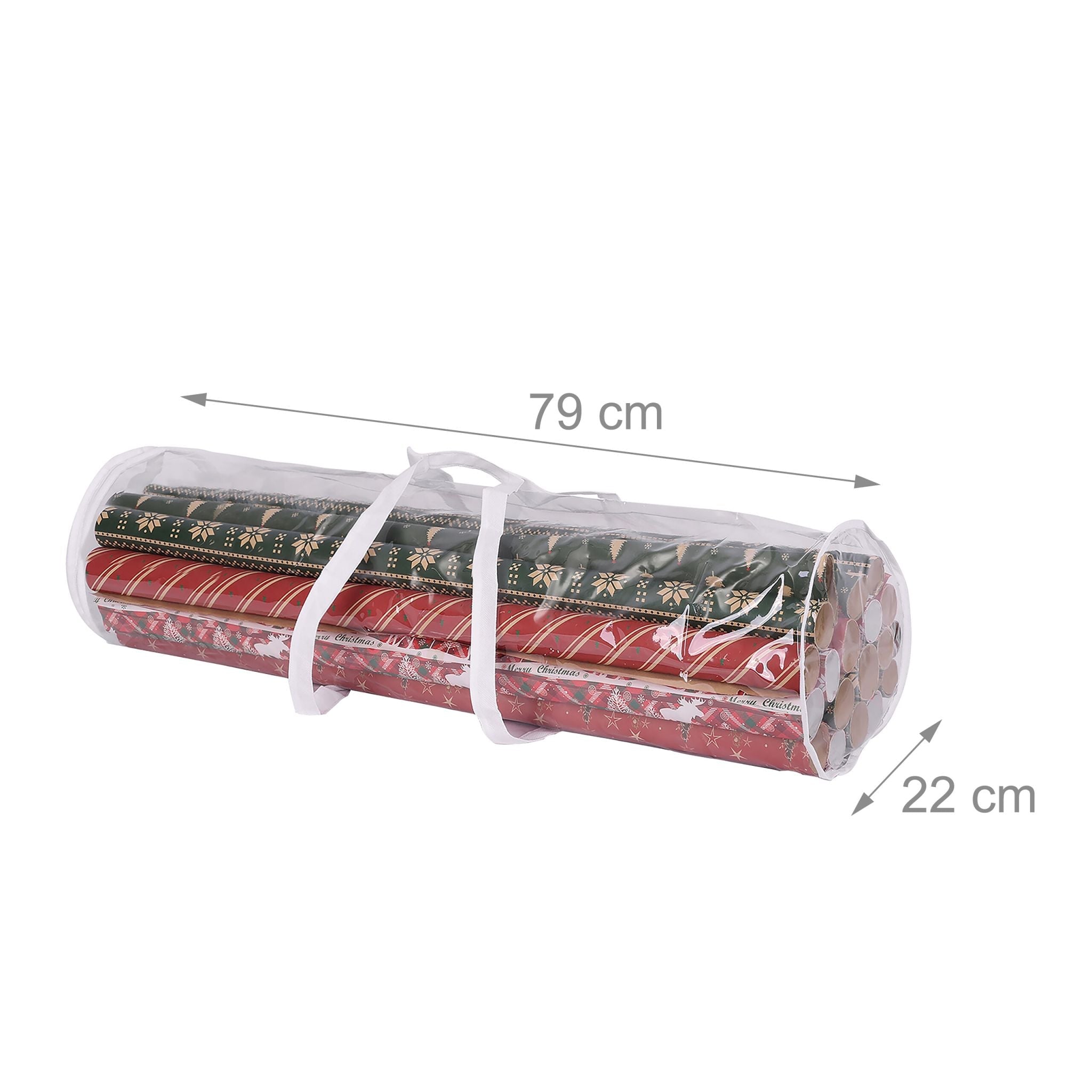 Geschenkpapier Aufbewahrung 2er-Set Weiss-Transparent von Relaxdays