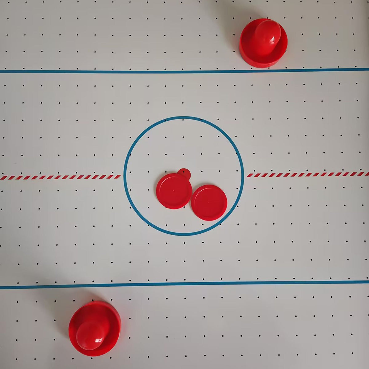 Airhockey Tisch für Kinder mit Gebläse Weiss-Rot-Schwarz von Relaxdays
