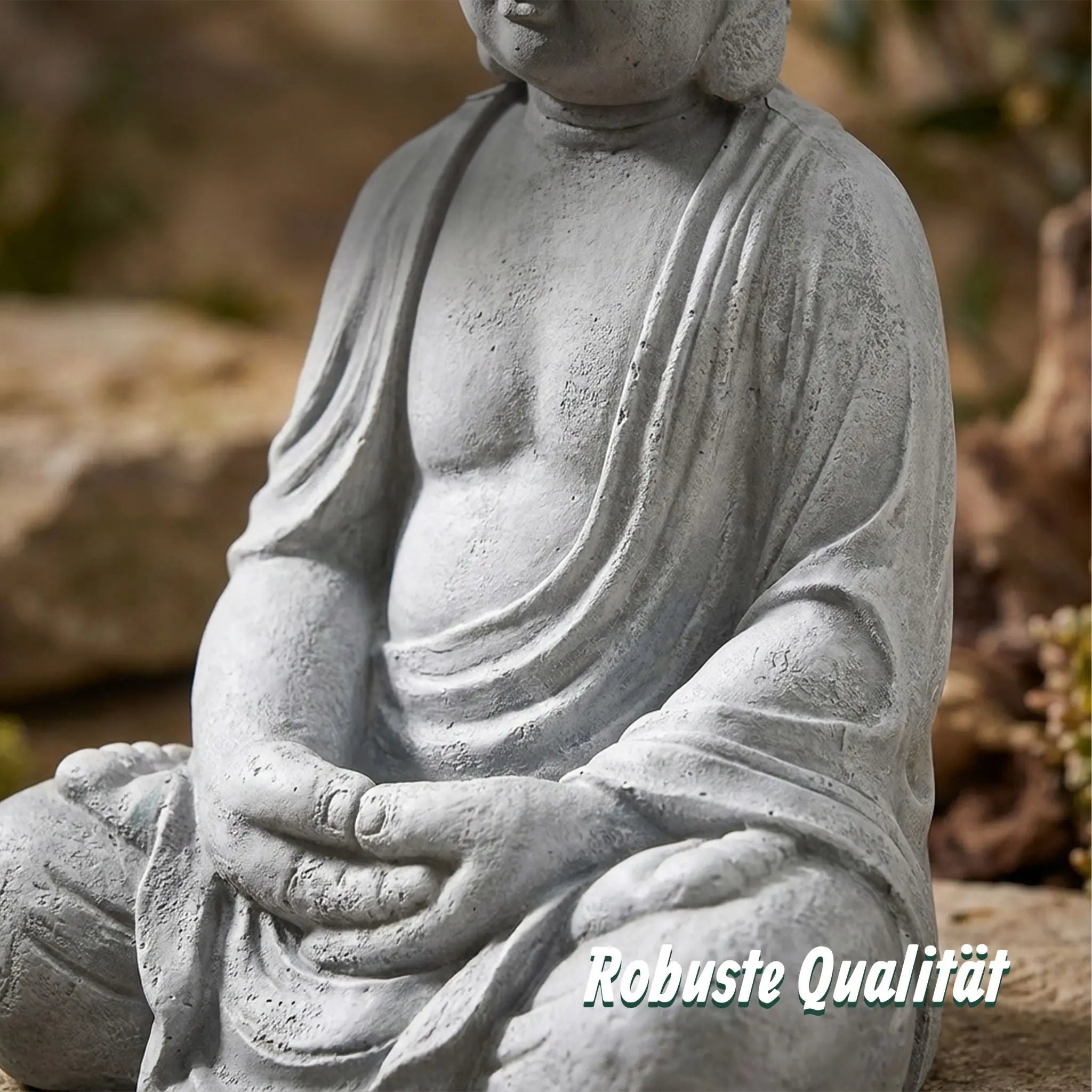 Buddha Figur 70cm Grau von Relaxdays