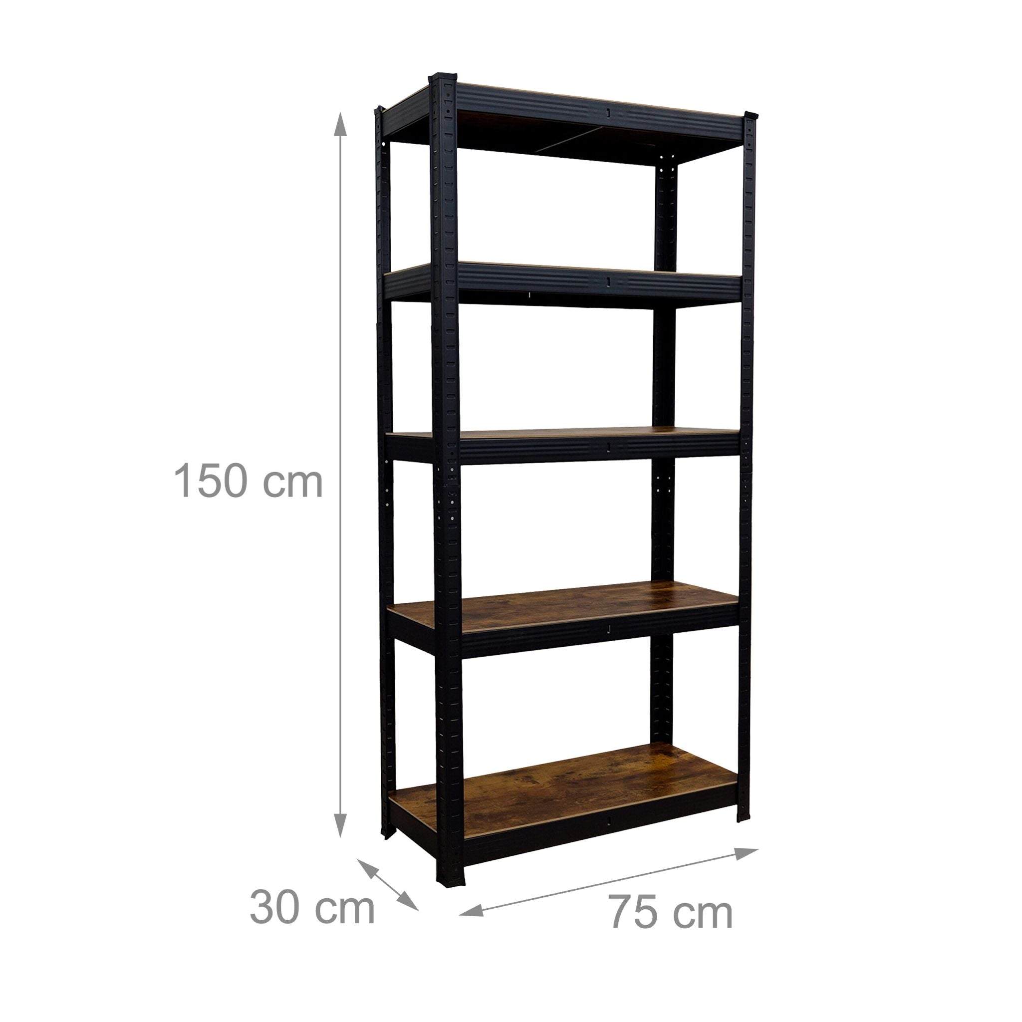 Schwerlastregal 875 kg Industrial Design Braun-Schwarz von Relaxdays