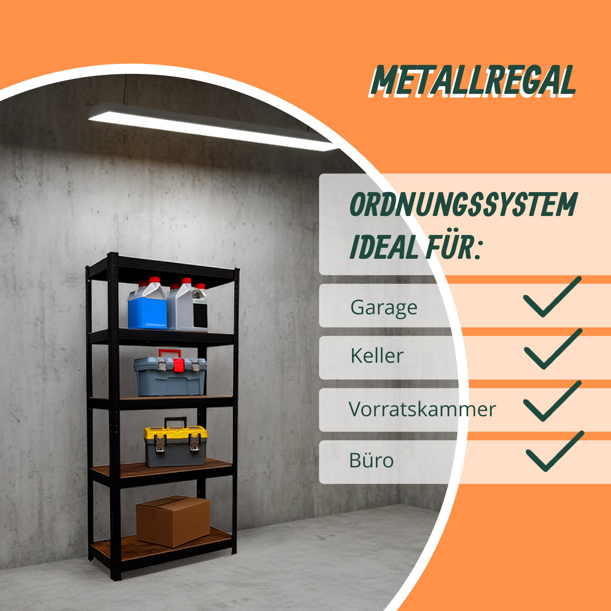 Schwerlastregal 875 kg Industrial Design Braun-Schwarz von Relaxdays