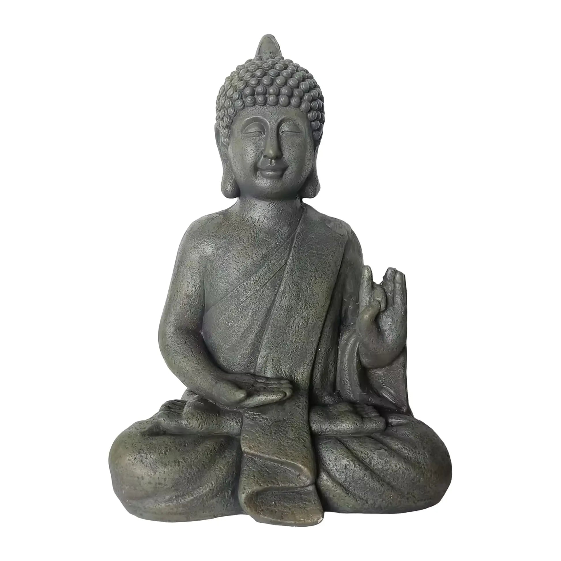 Buddha Figur 52cm Anthrazit von Relaxdays