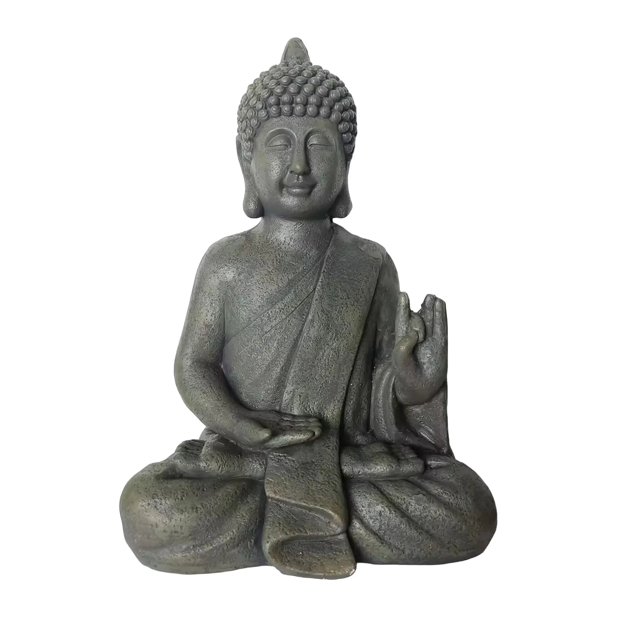 Buddha Figur 52cm Anthrazit von Relaxdays