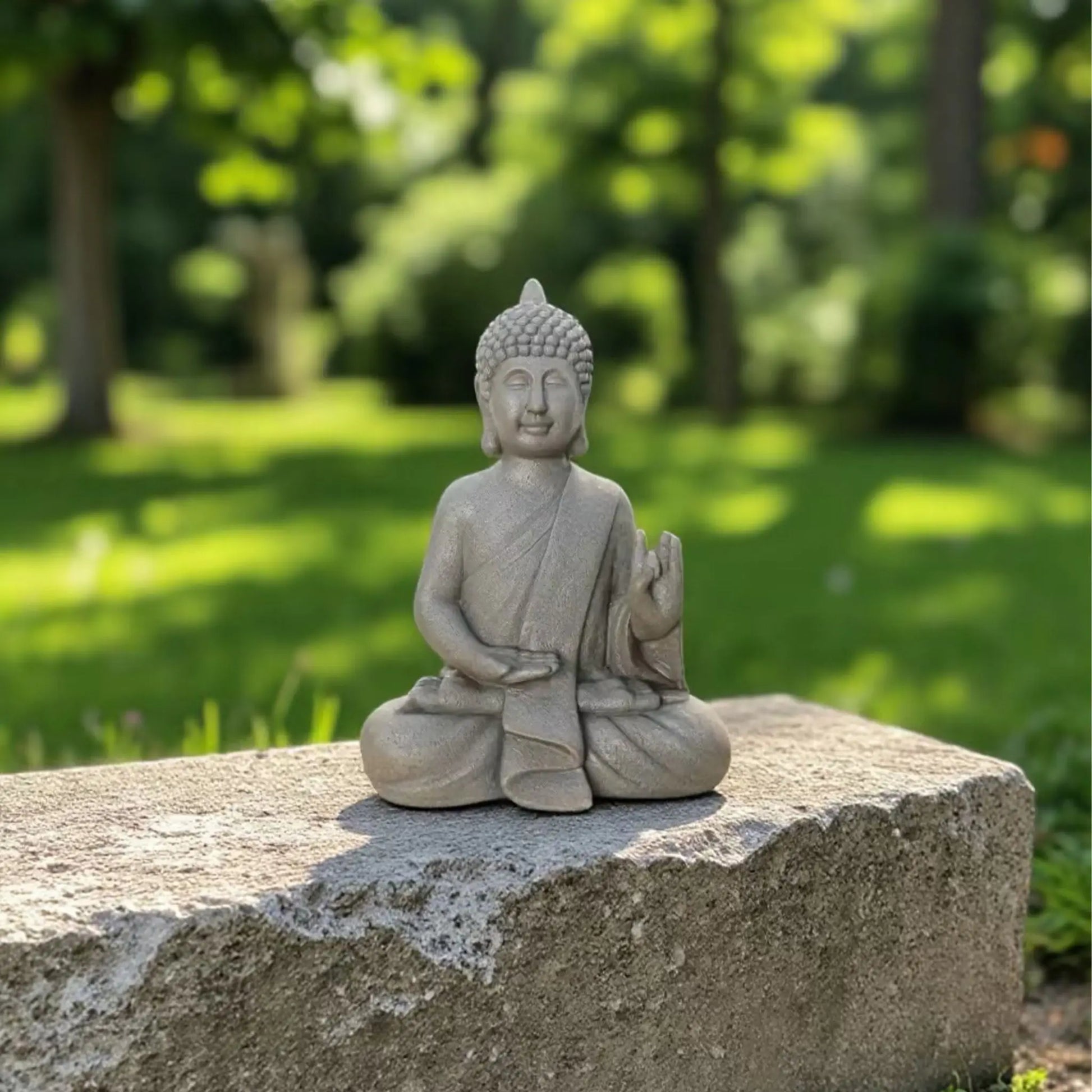 Buddha Figur 52cm Anthrazit von Relaxdays
