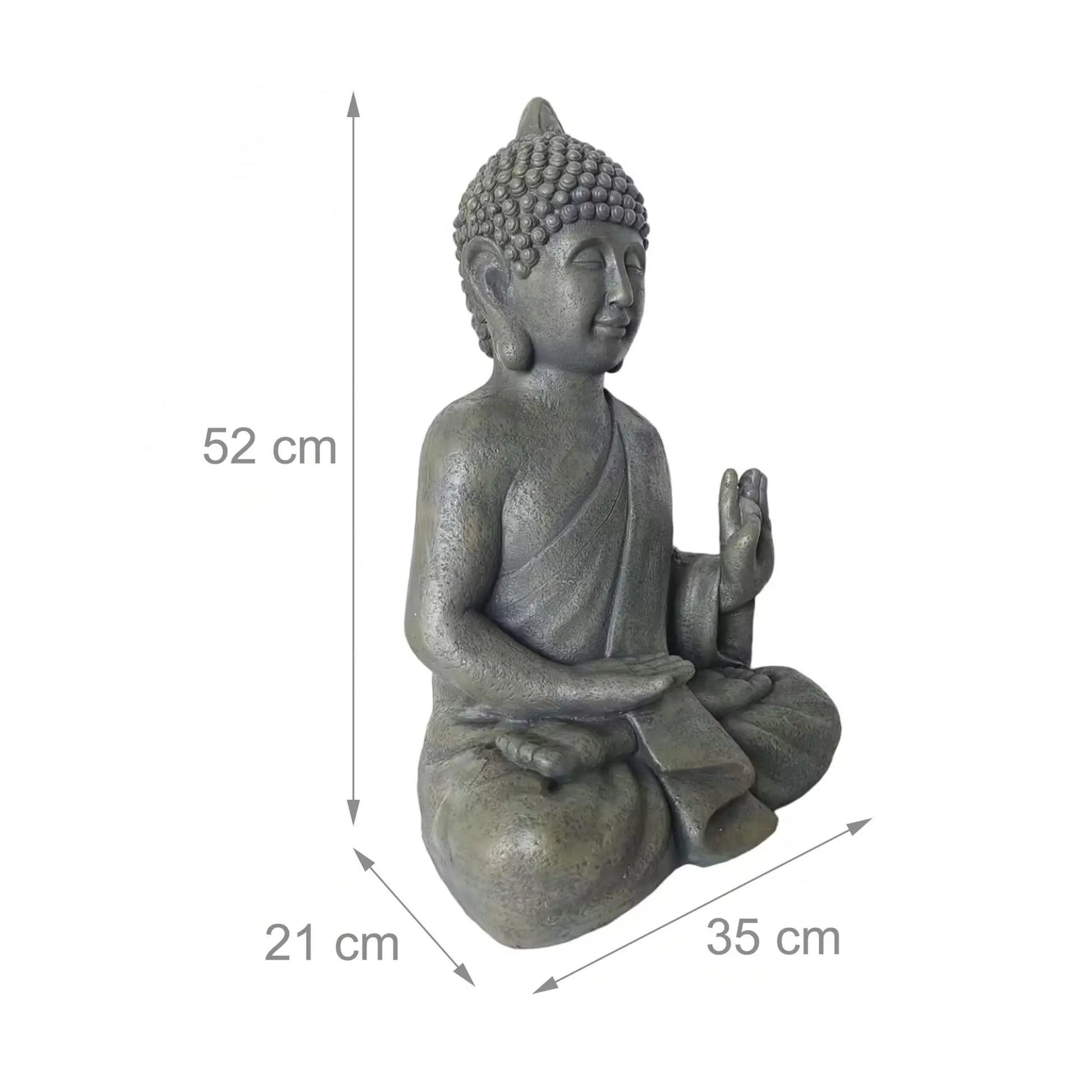 Buddha Figur 52cm Anthrazit von Relaxdays