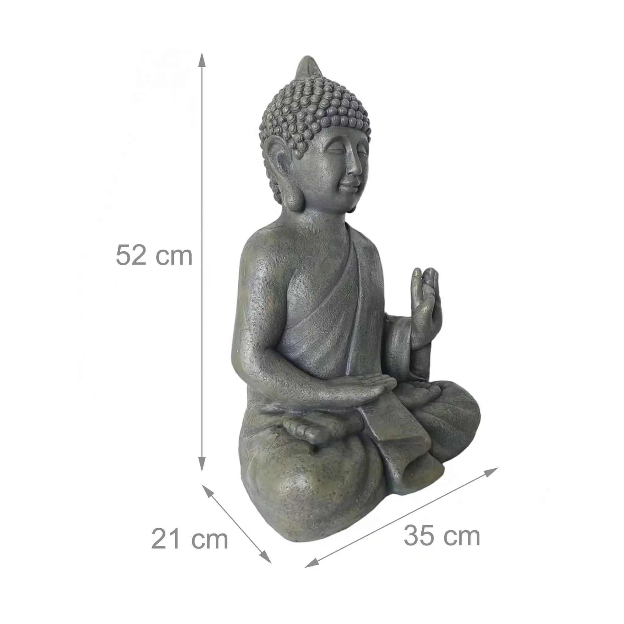 Buddha Figur 52cm Anthrazit von Relaxdays
