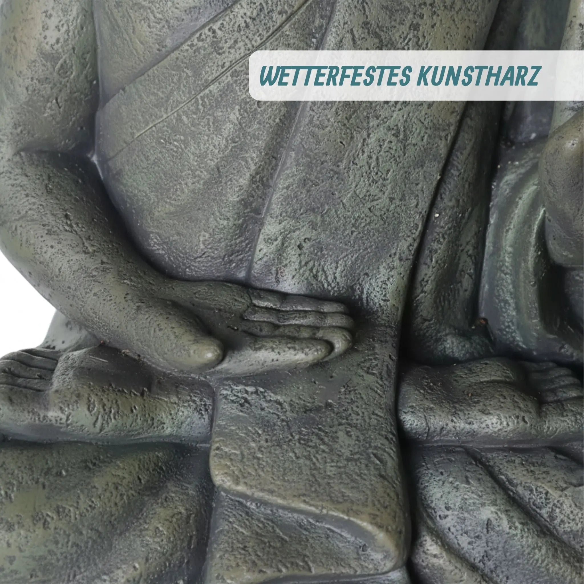 Buddha Figur 52cm Anthrazit von Relaxdays