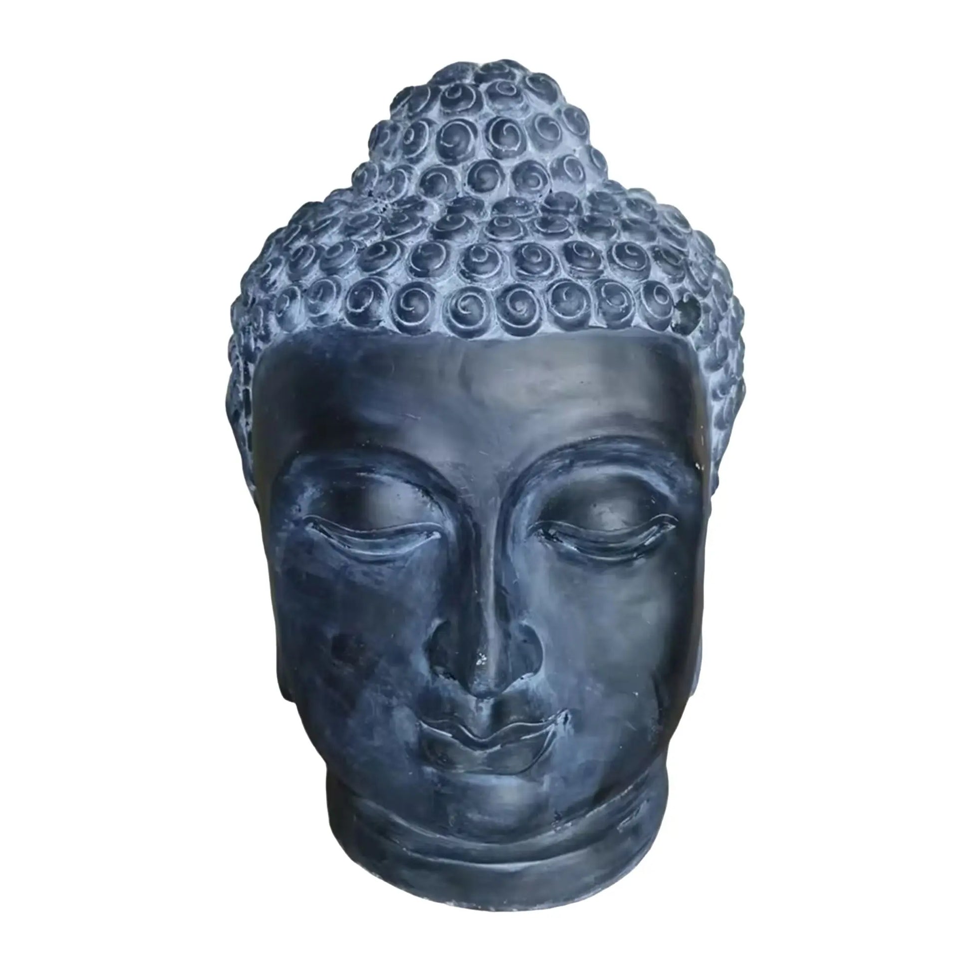 Buddha Kopf 55cm Anthrazit von Relaxdays