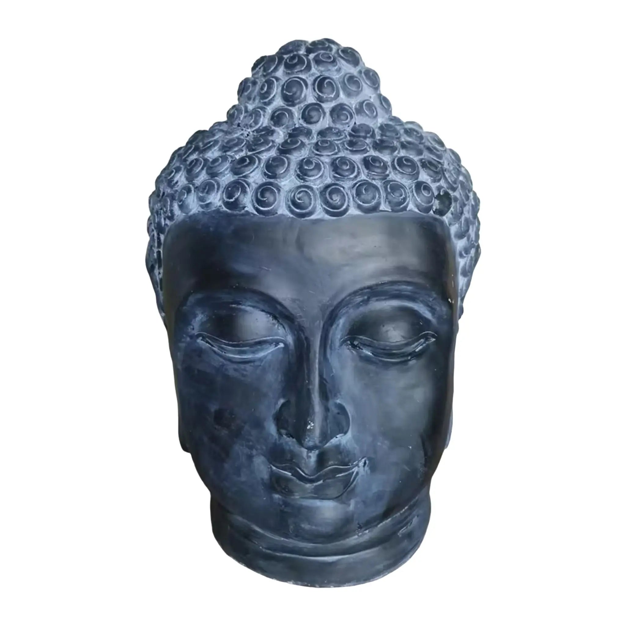 Buddha Kopf 55cm Anthrazit von Relaxdays
