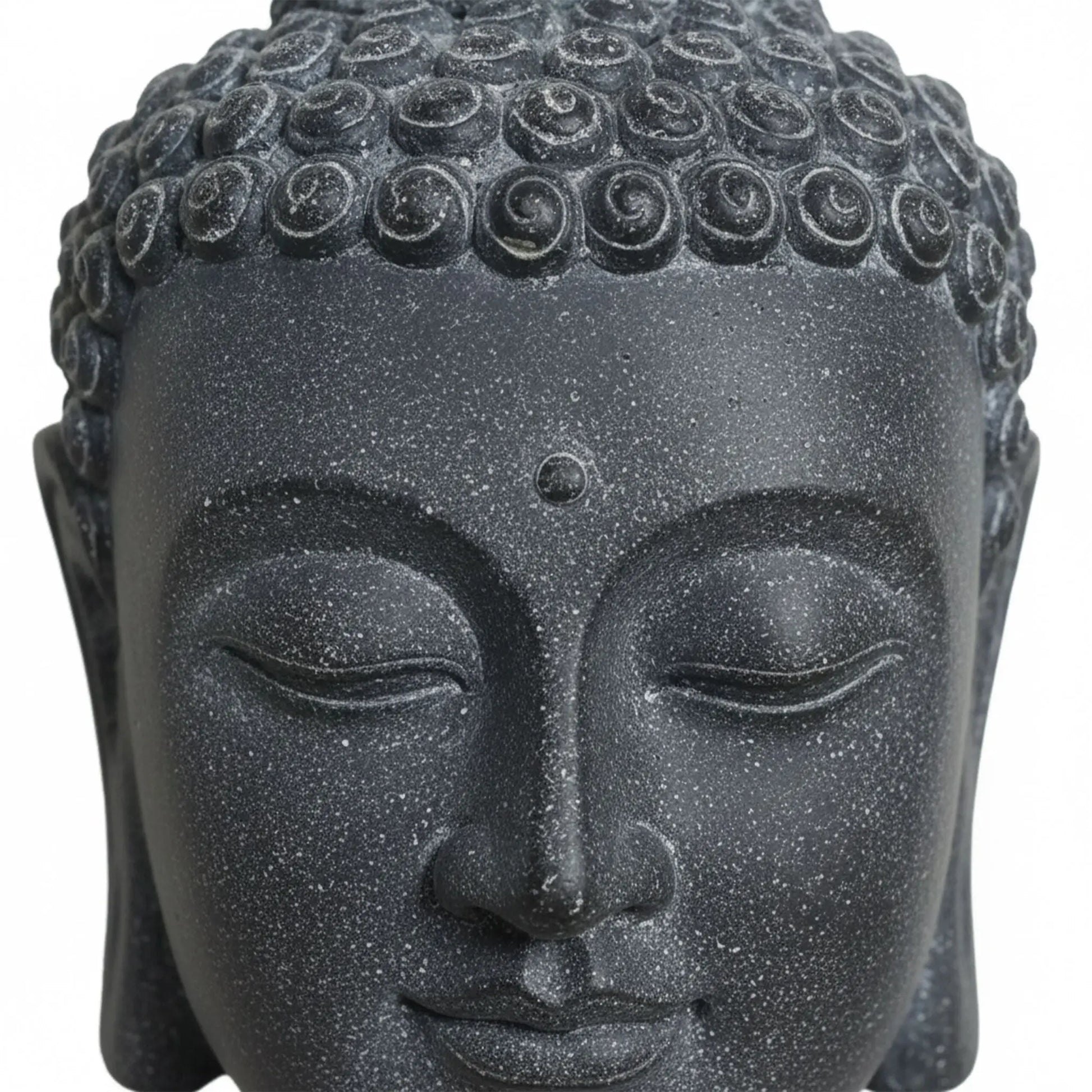 Buddha Kopf 55cm Anthrazit von Relaxdays