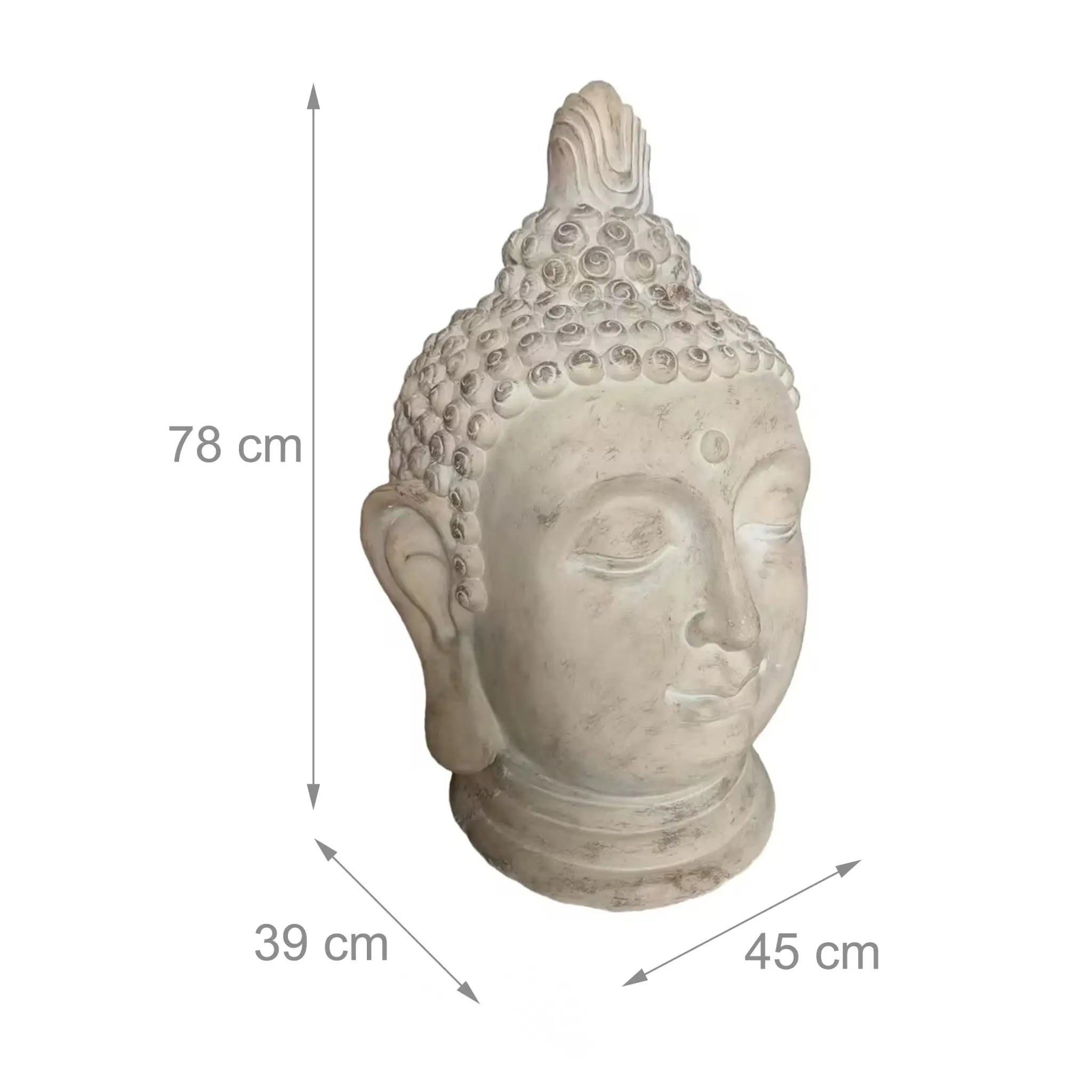 Buddha Kopf 78cm Beige von Relaxdays