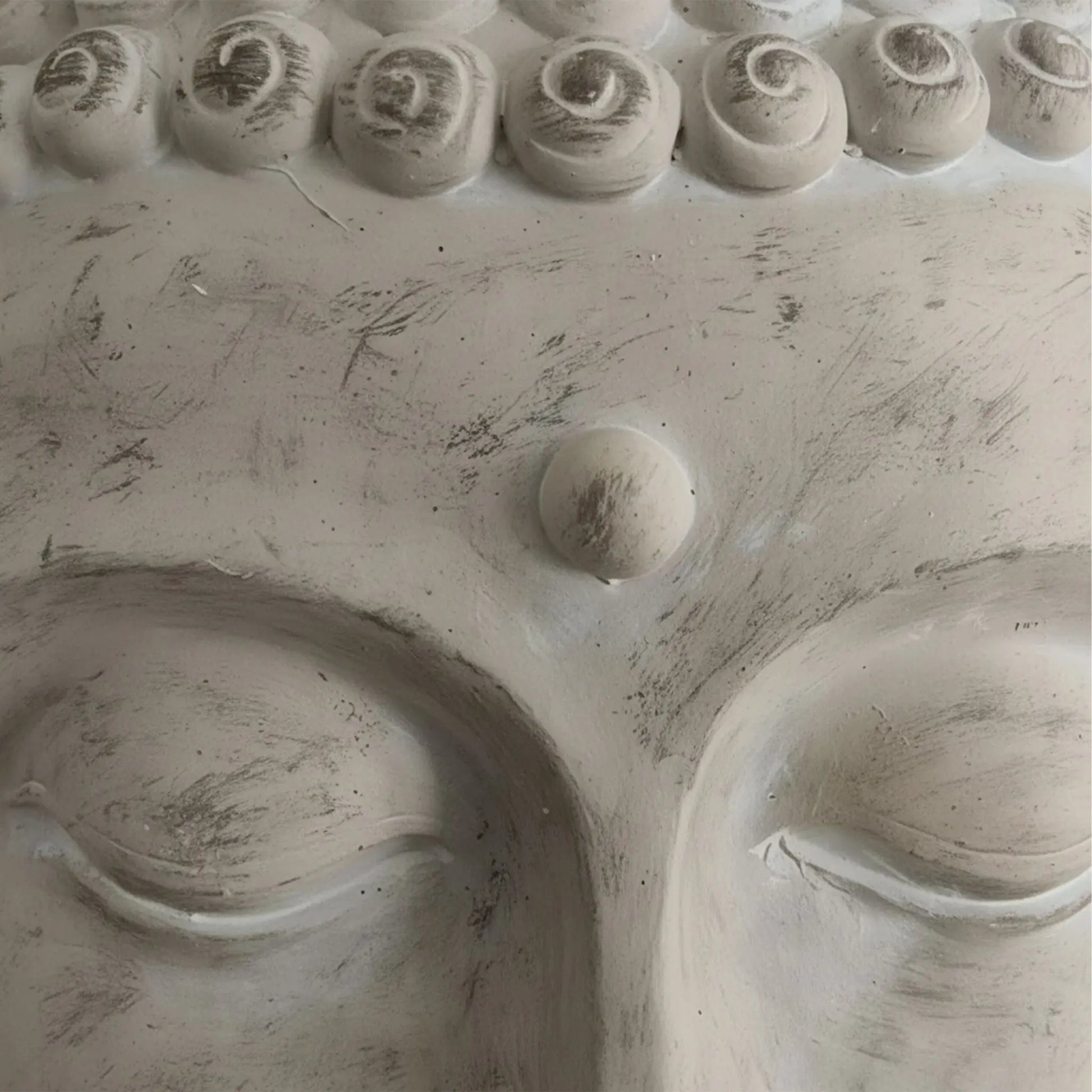 Buddha Kopf 78cm Beige von Relaxdays
