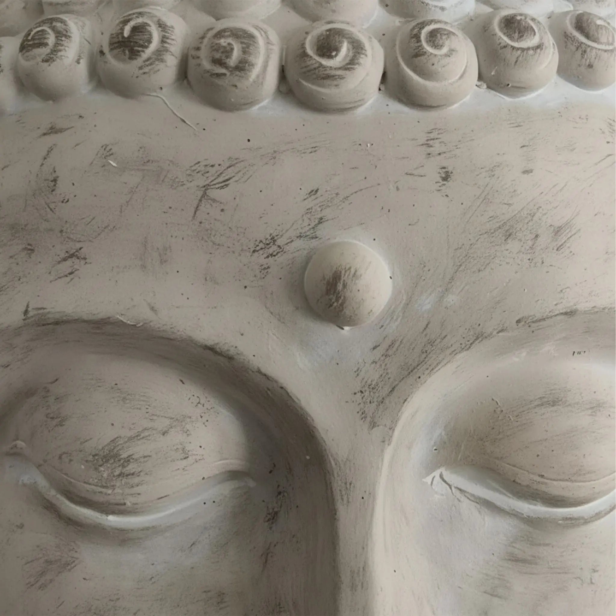 Buddha Kopf 78cm Beige von Relaxdays