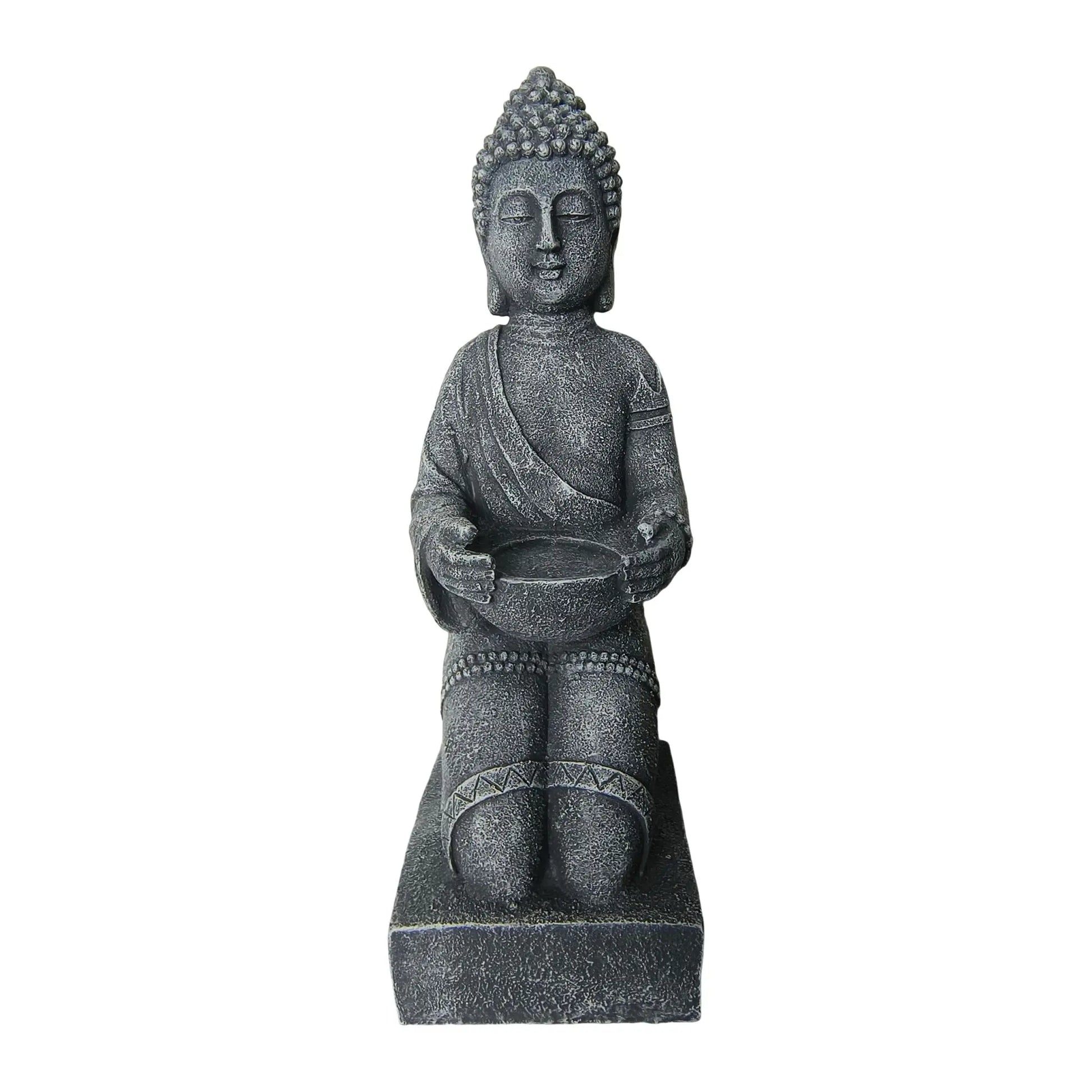 Buddha Figur 43cm Anthrazit von Relaxdays