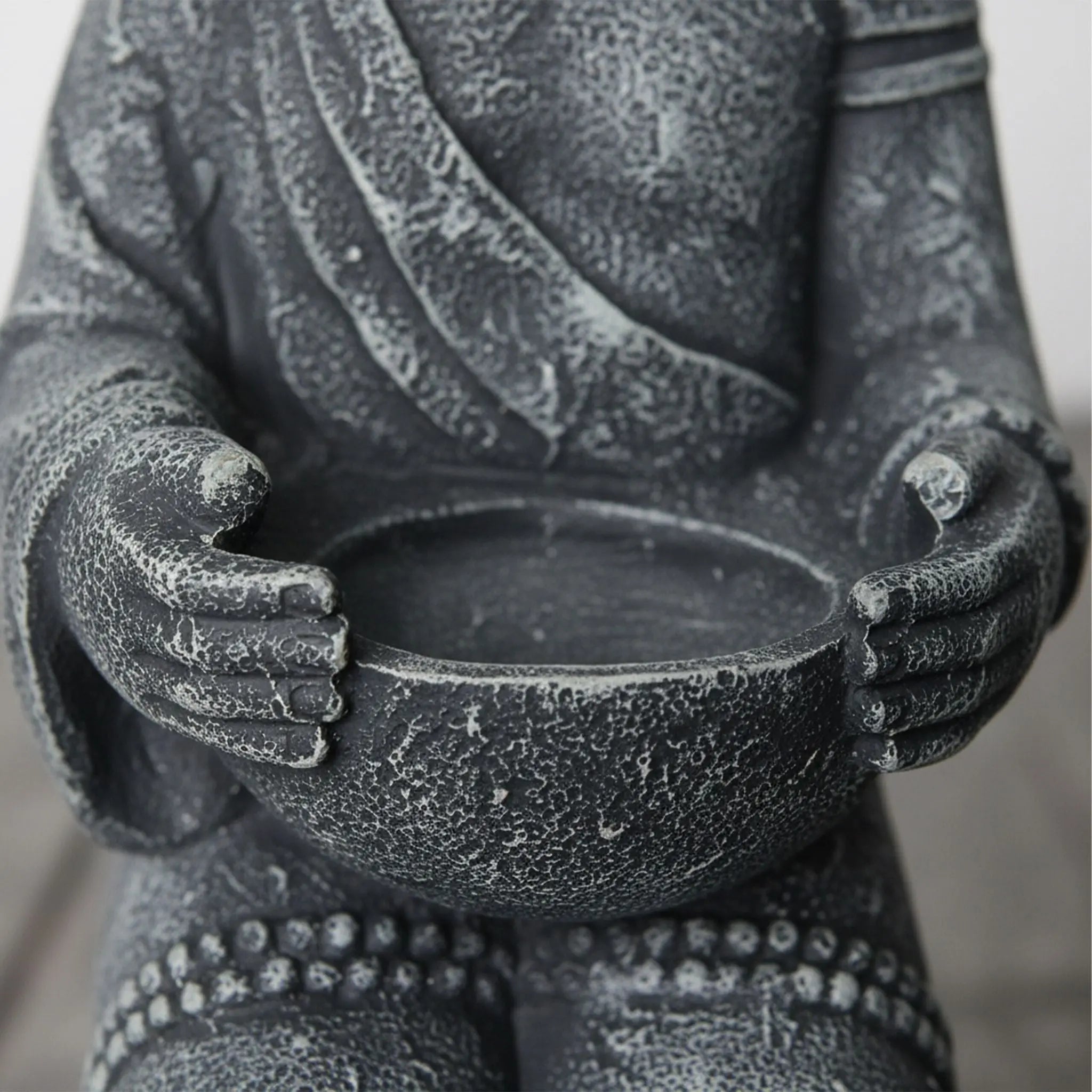 Buddha Figur 43cm Anthrazit von Relaxdays