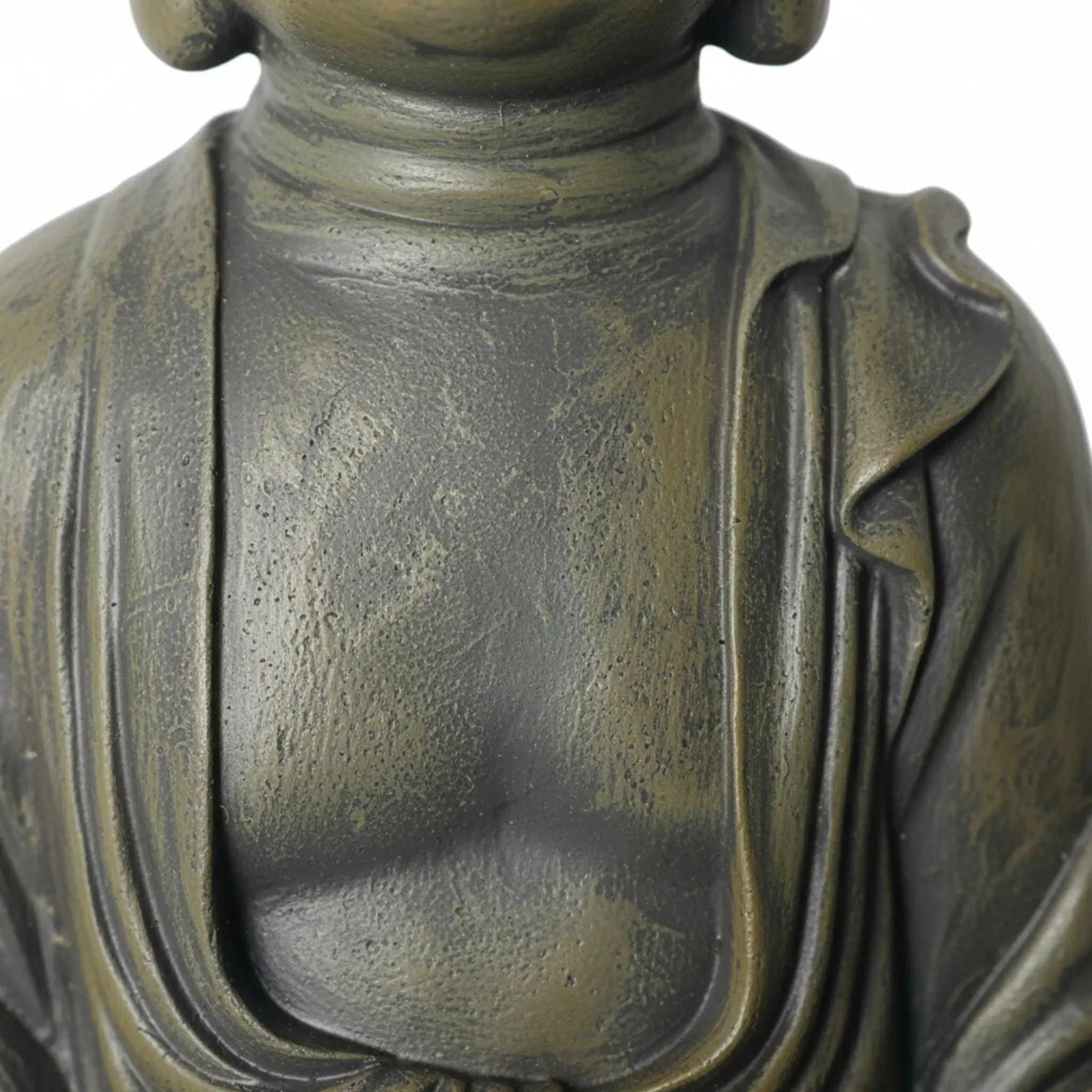 Buddha Figur 30cm mit Lotusblume Kupfer von Relaxdays