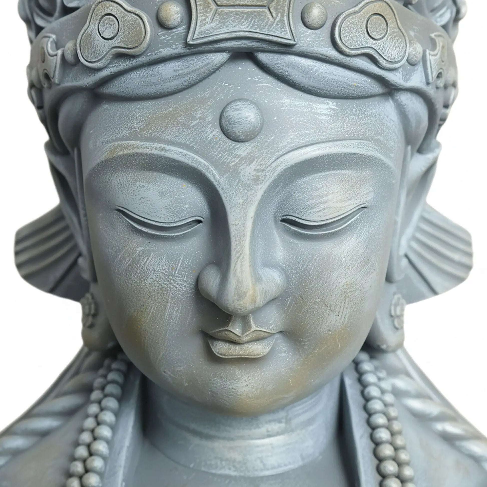 Buddha Büste 44cm Beige-Grau von Relaxdays