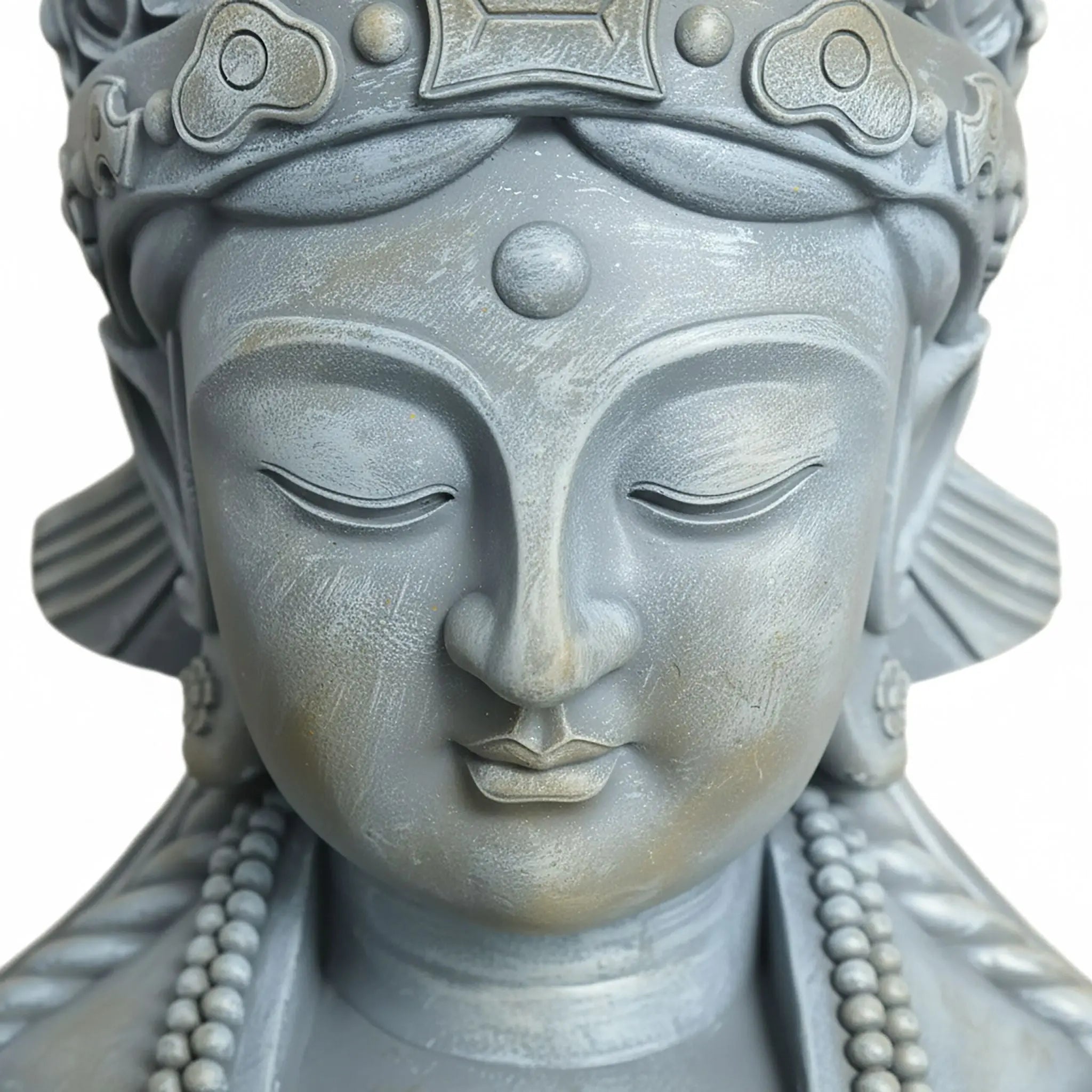 Buddha Büste 44cm Beige-Grau von Relaxdays