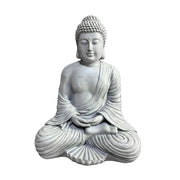 Buddha Figur 42cm Grau von Relaxdays