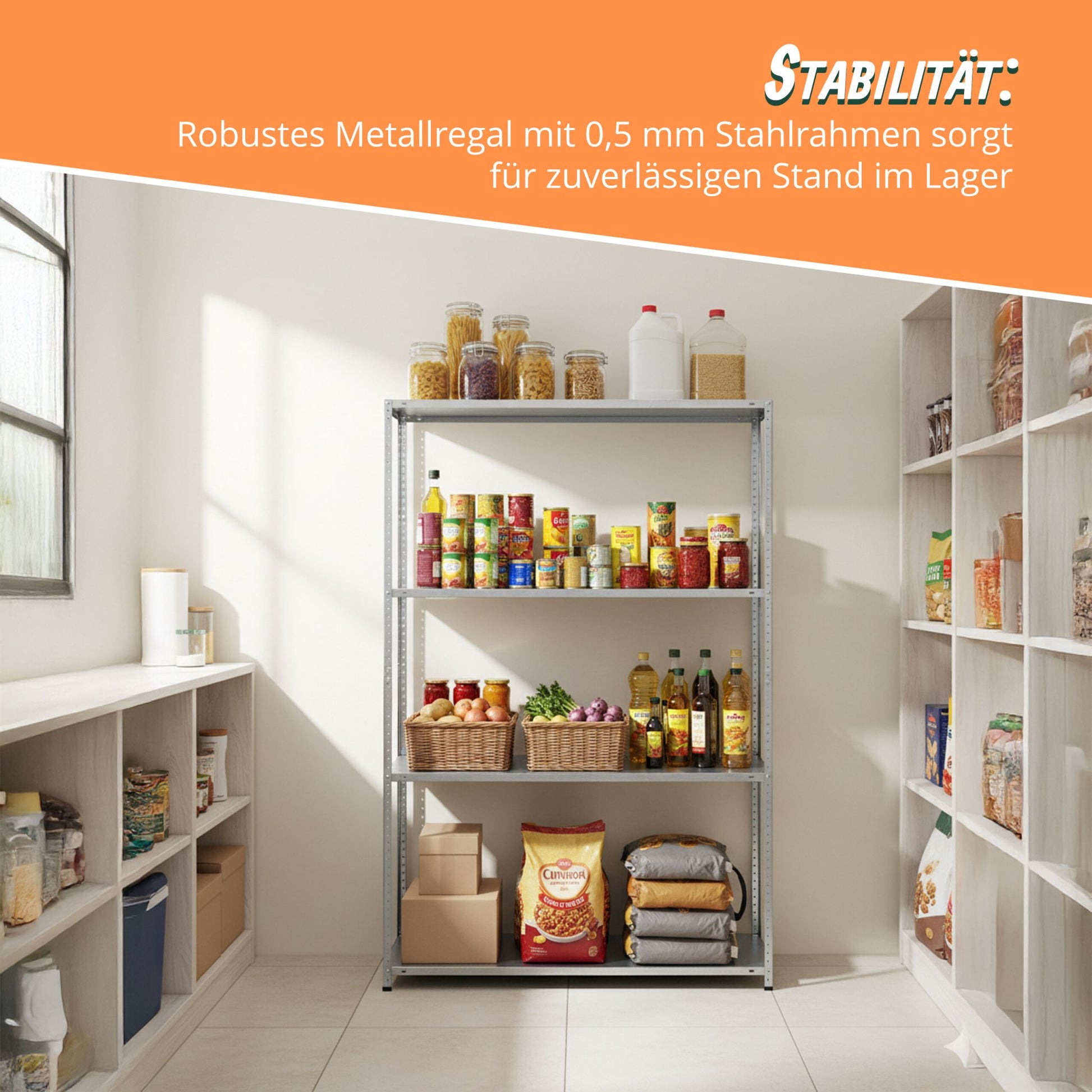 Lagerregal Stahl 160 kg Silber von Relaxdays