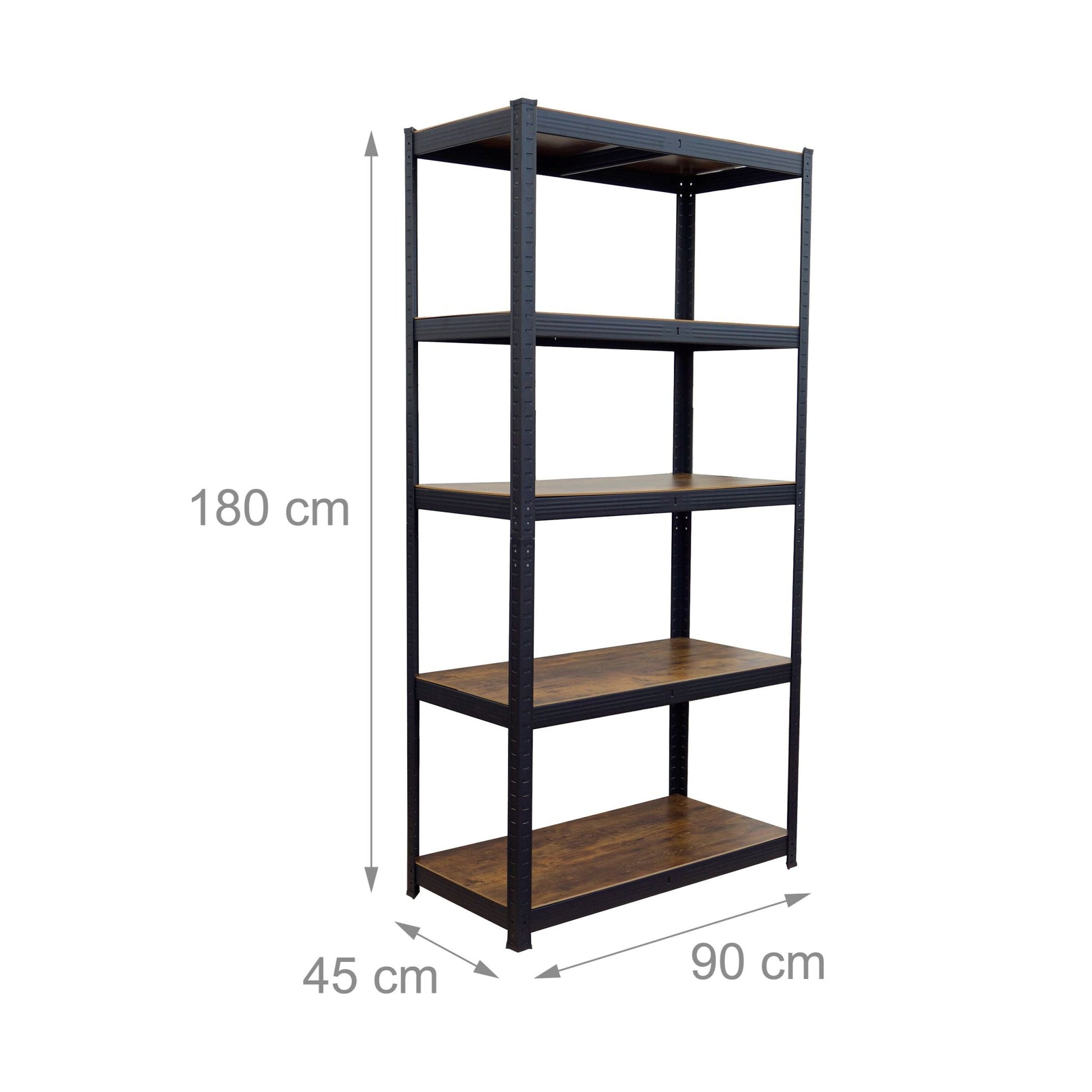 Schwerlastregal 875 kg Industrial Design Hellbraun-Schwarz von Relaxdays
