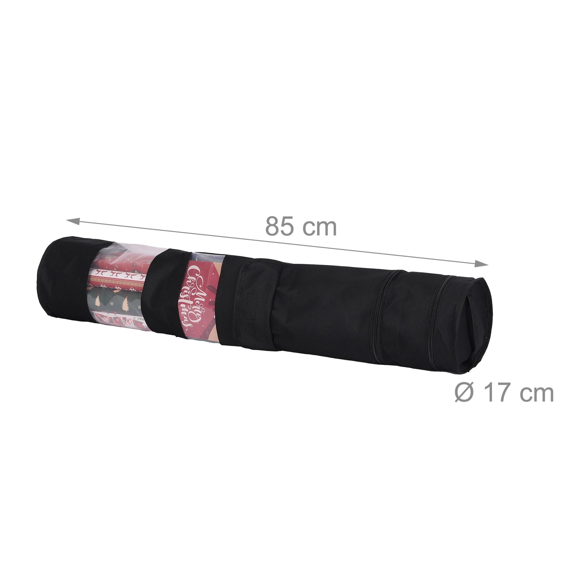 Geschenkpapier Aufbewahrung 2er-Set Schwarz-Transparent von Relaxdays