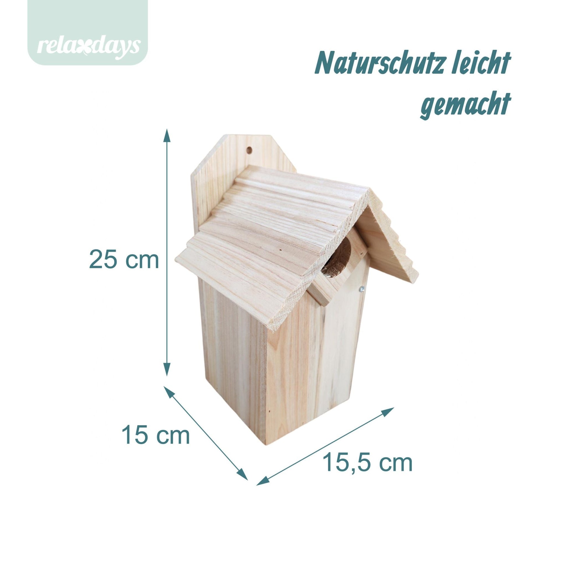 Nistkasten Holz Hellbraun von Relaxdays
