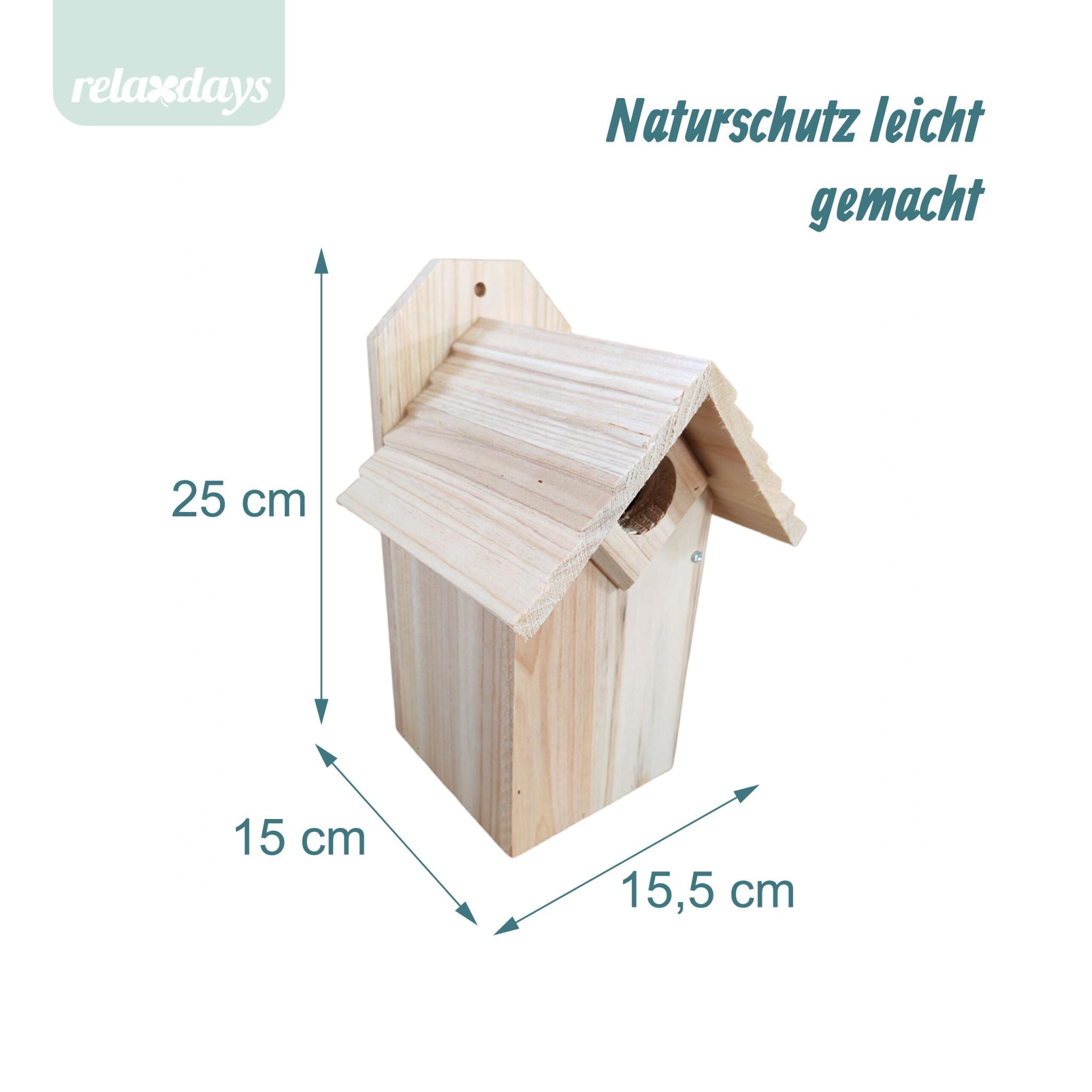 Nistkasten Holz Hellbraun von Relaxdays