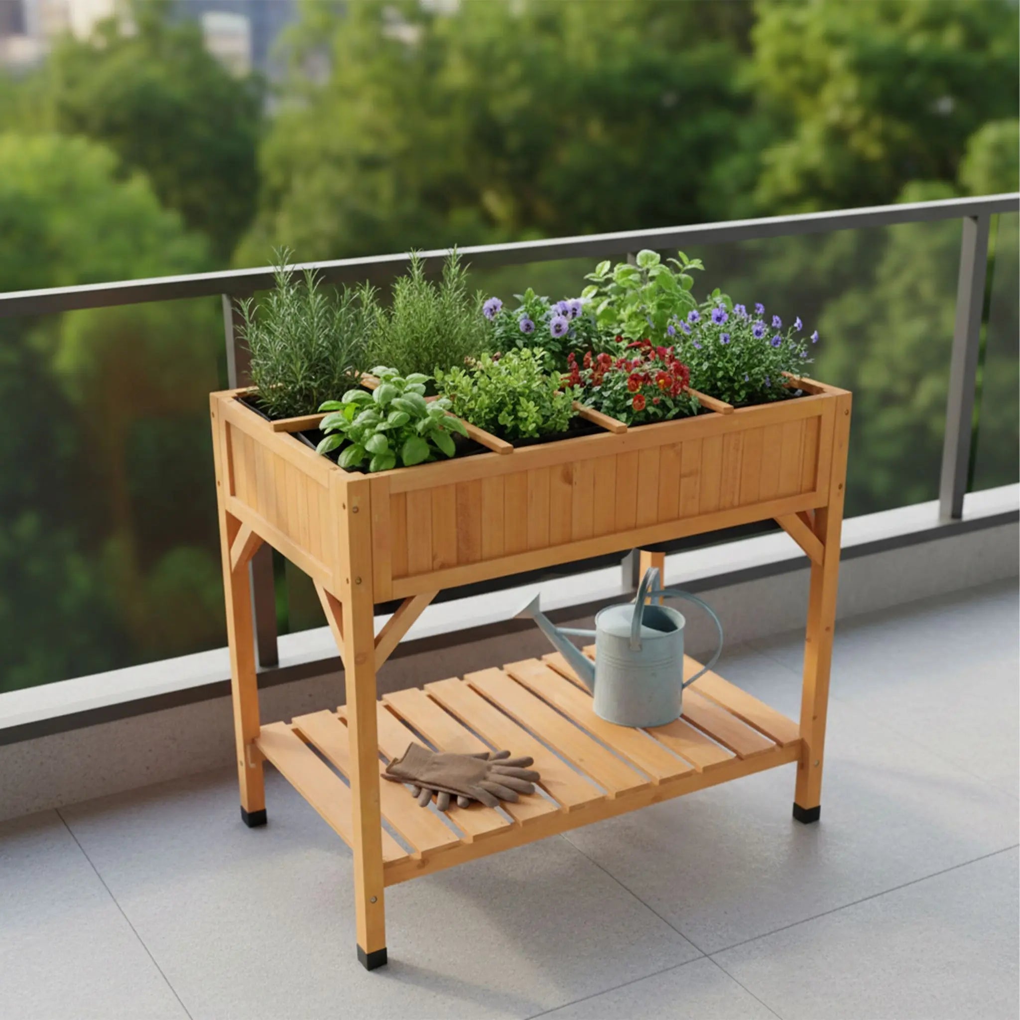 Hochbeet mit Unterteilung Orange von Relaxdays