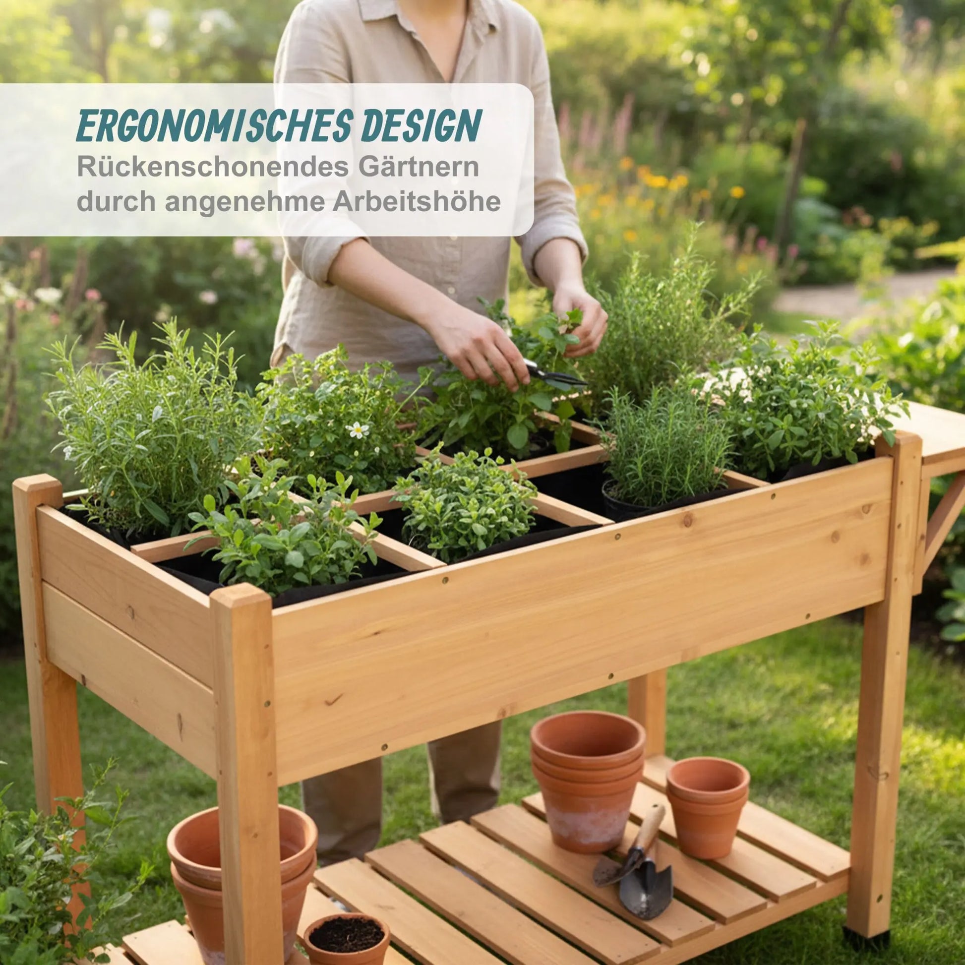 Hochbeet mit Unterteilung Orange von Relaxdays
