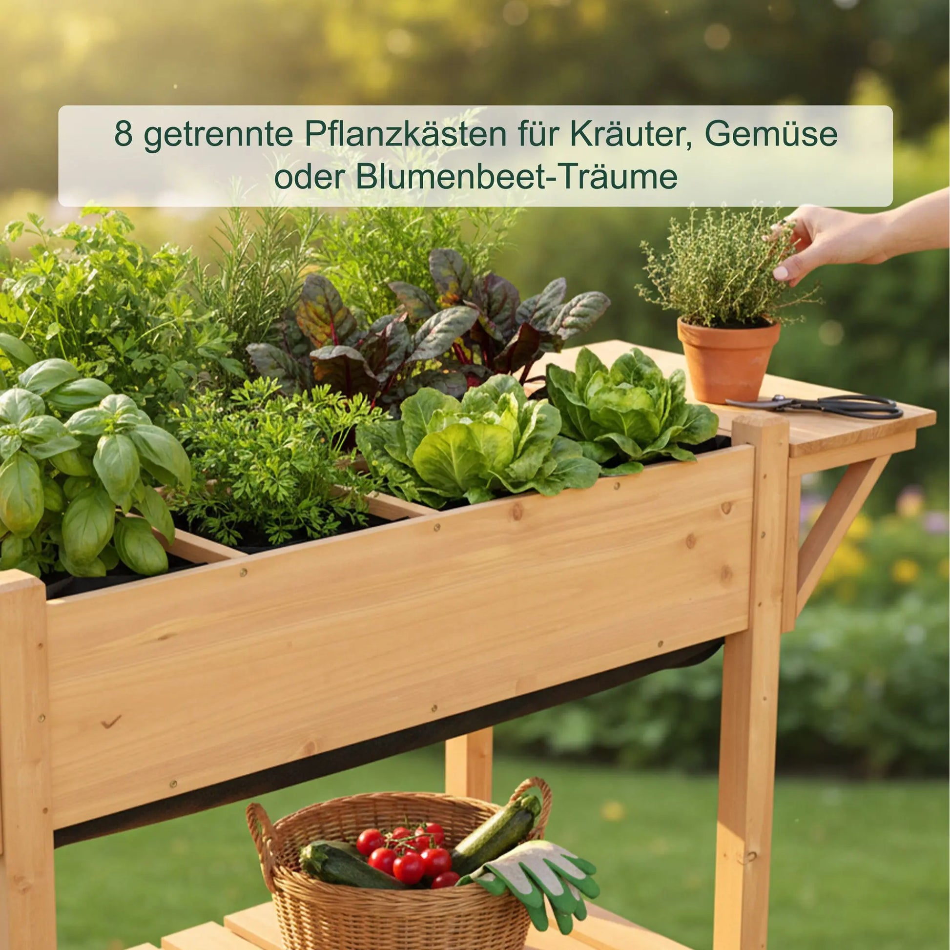 Hochbeet mit Unterteilung Orange von Relaxdays