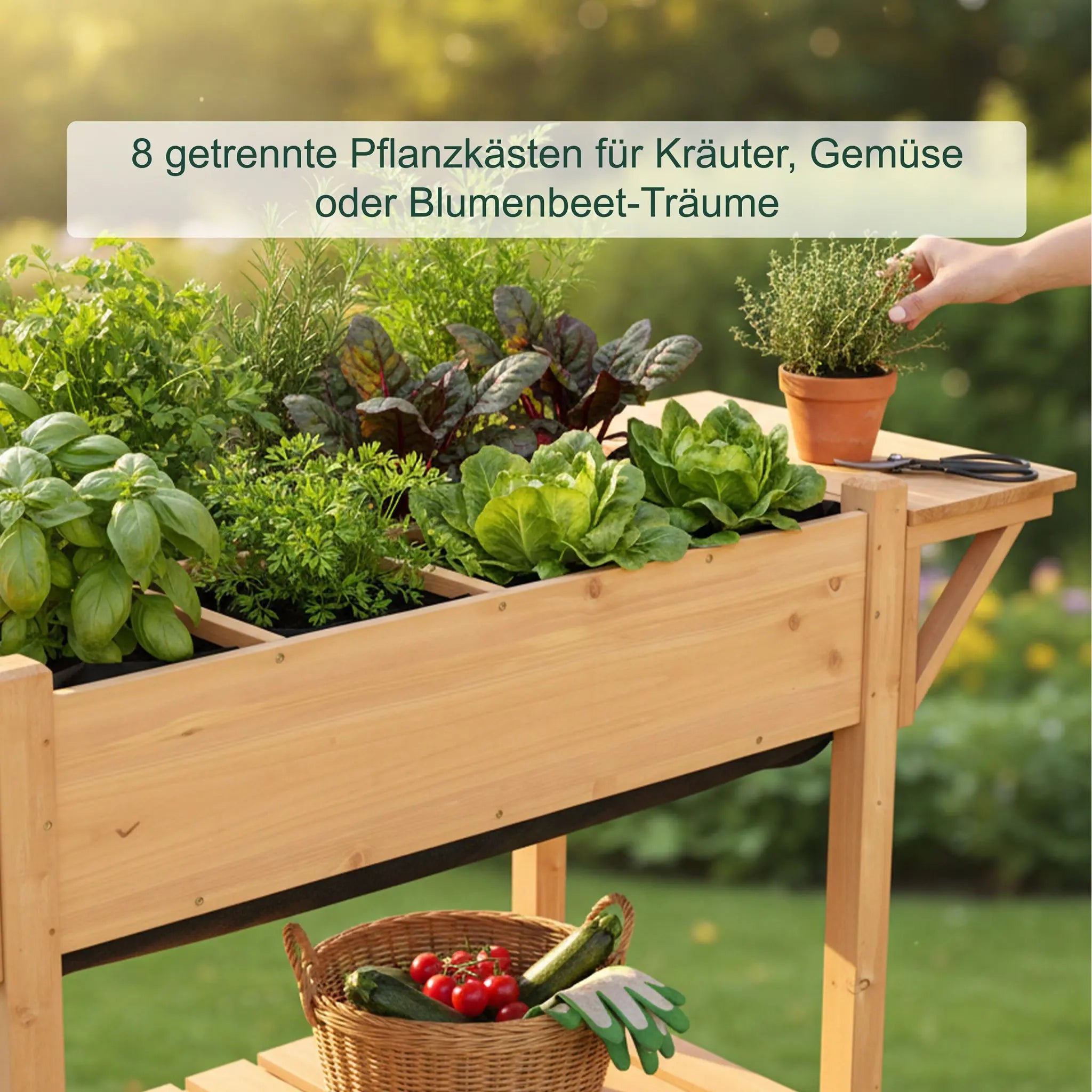 Hochbeet mit Unterteilung Orange von Relaxdays