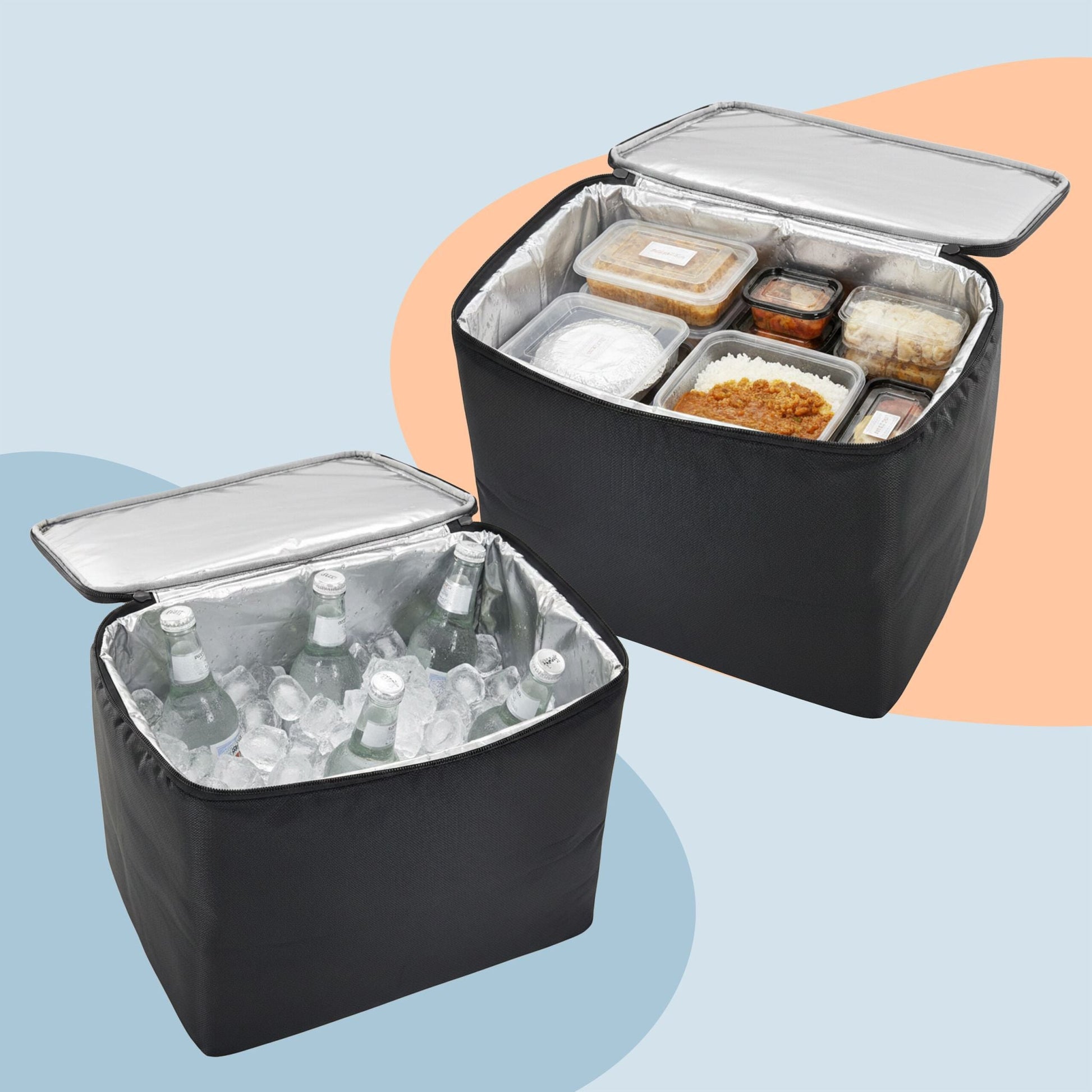 Kofferraum Organizer mit Kühlfach Schwarz-Silber von Relaxdays