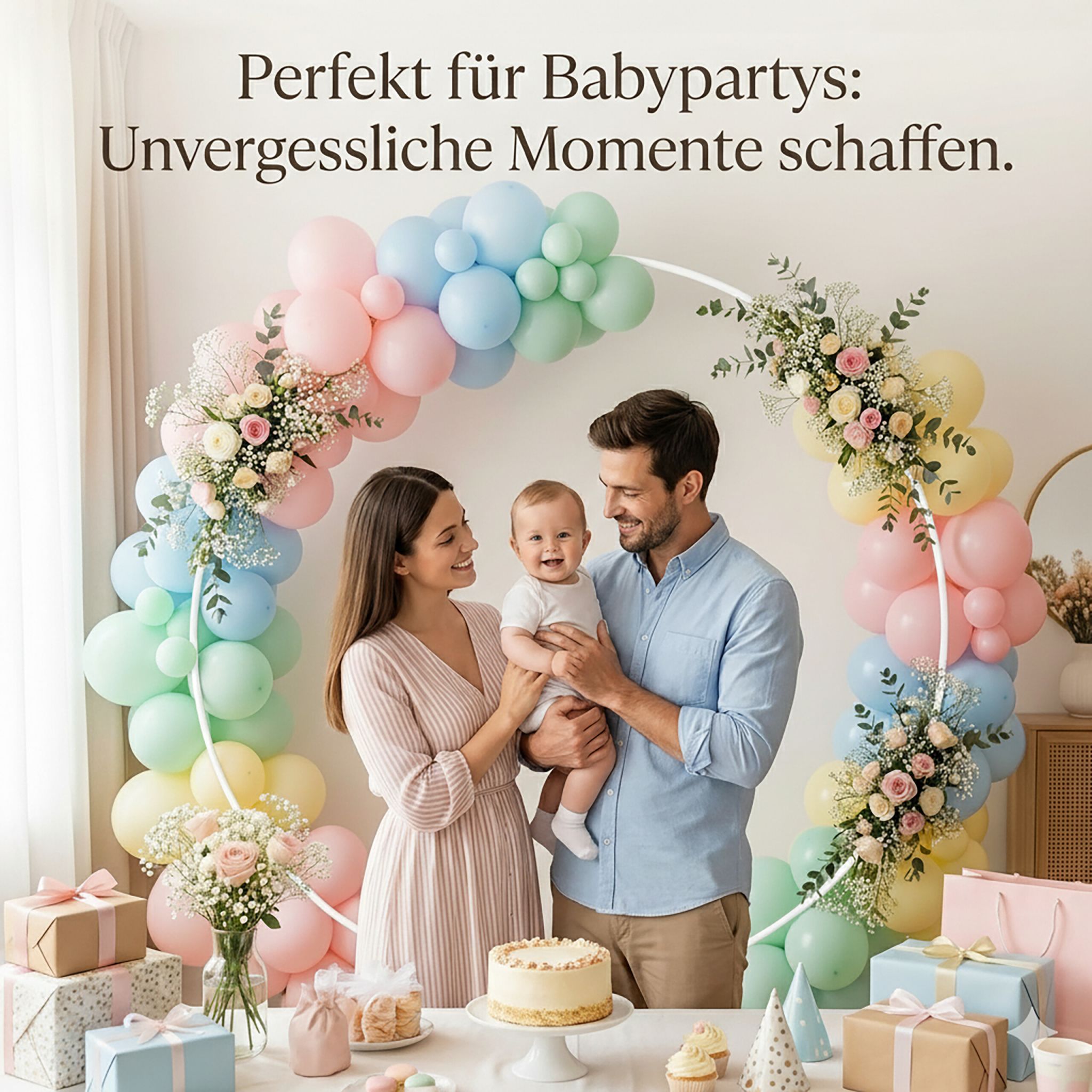 Luftballon Bogen rund Weiss von Relaxdays