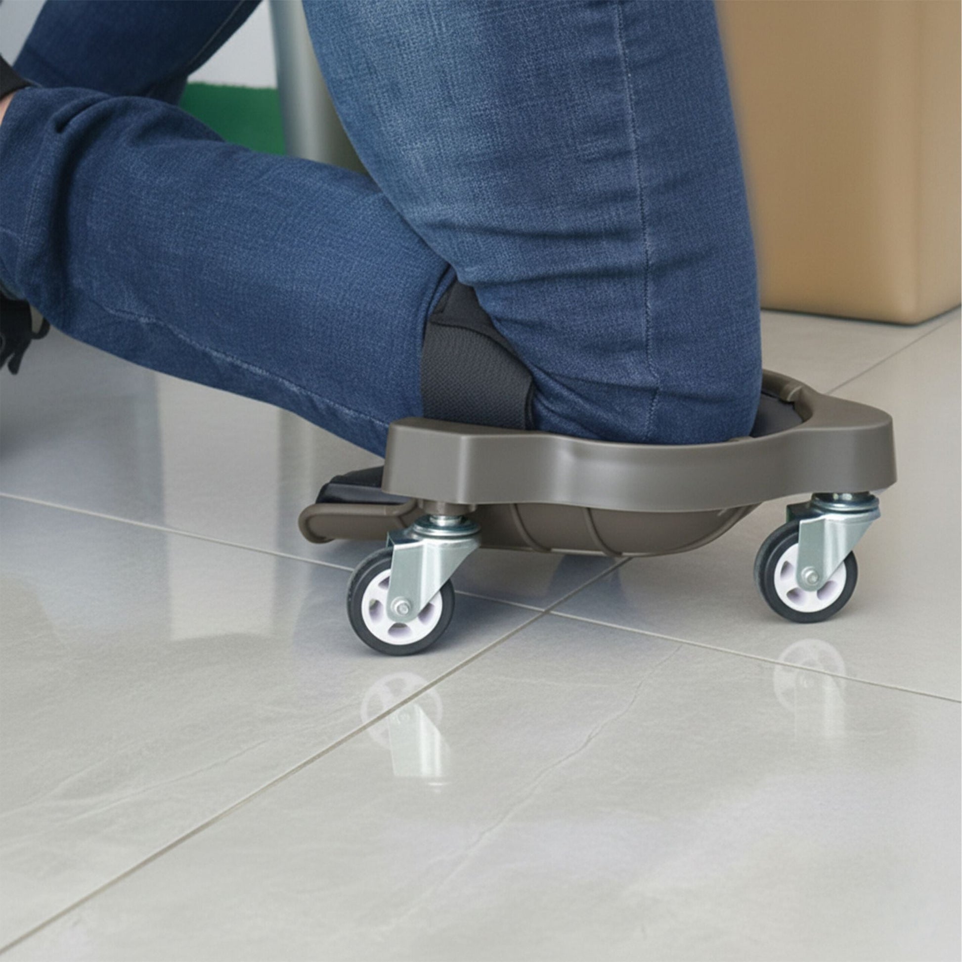 Knieschoner auf Rollen Schwarz von Relaxdays