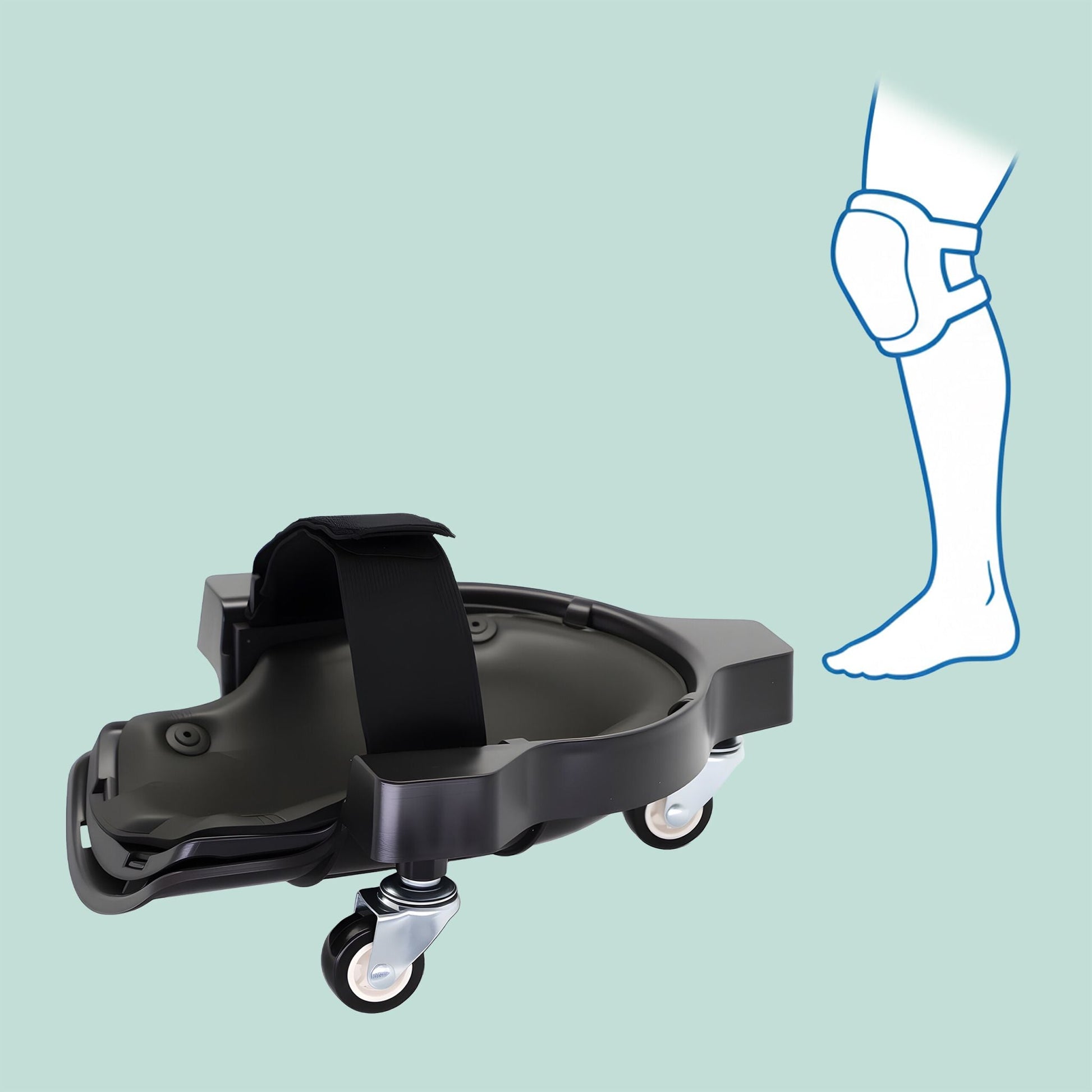 Knieschoner auf Rollen Schwarz von Relaxdays