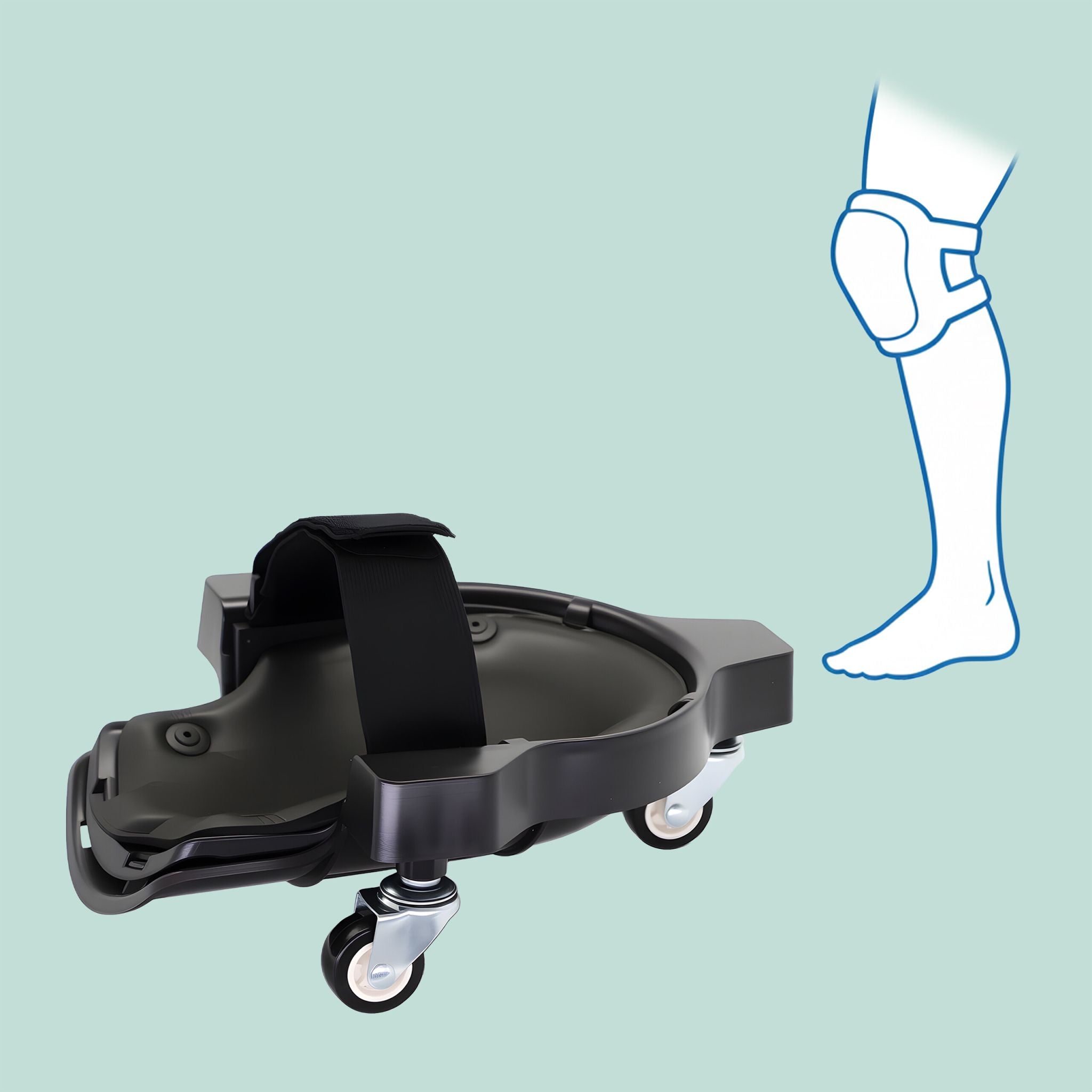 Knieschoner auf Rollen Schwarz von Relaxdays