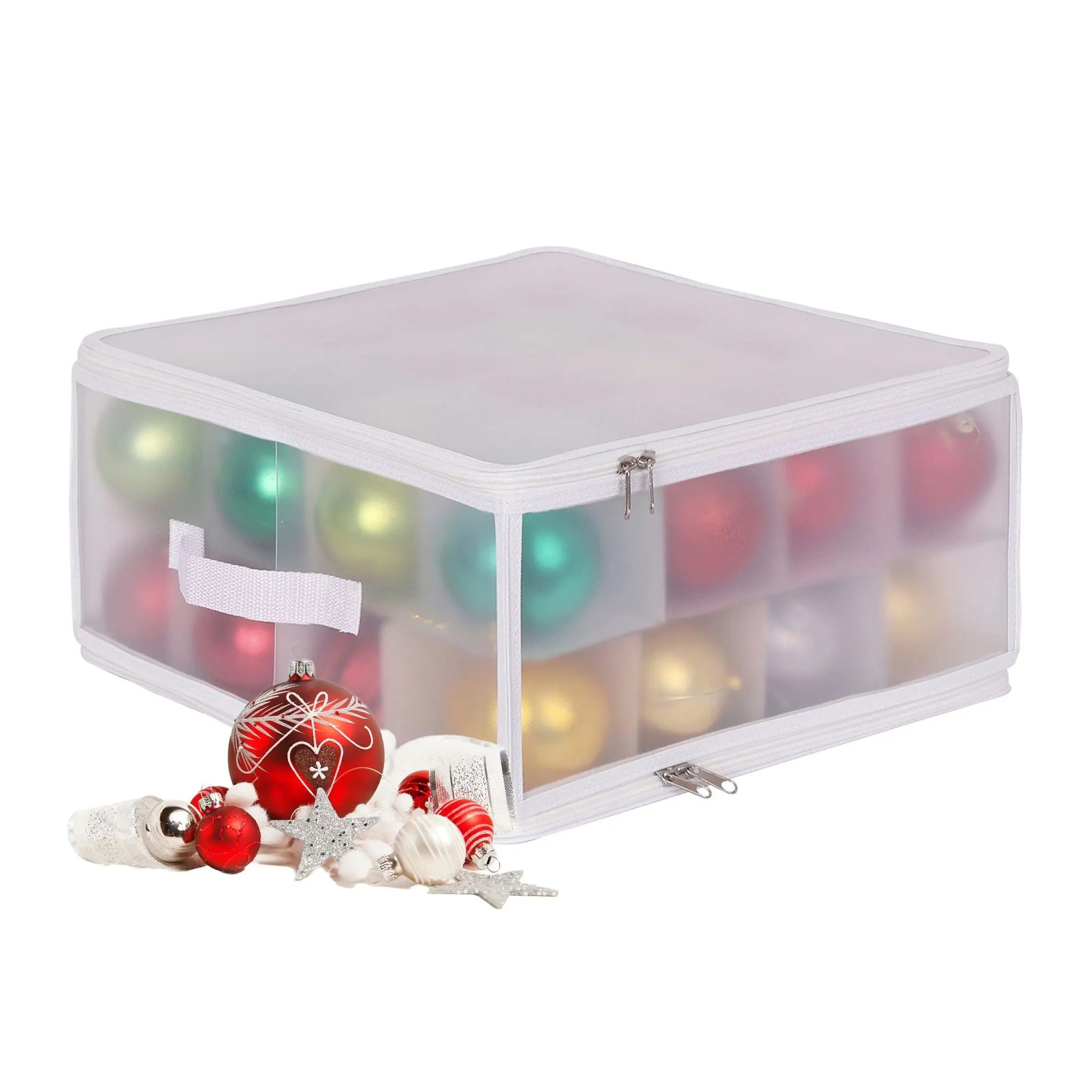Weihnachtskugel Aufbewahrungsbox Weiss-Transparent Grösse 1 von guteszeug.ch