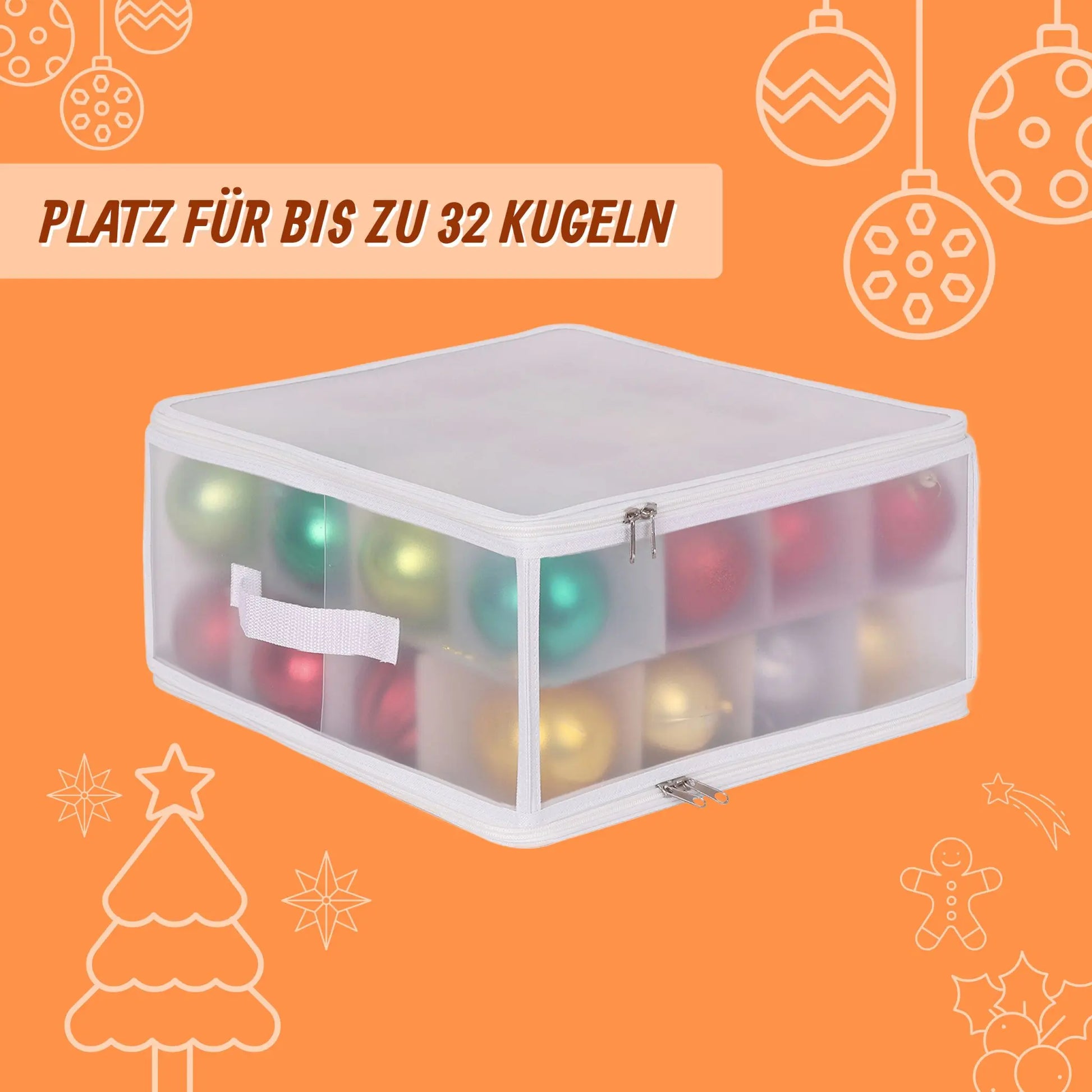 Weihnachtskugel Aufbewahrungsbox Weiss-Transparent Grösse 1 von guteszeug.ch
