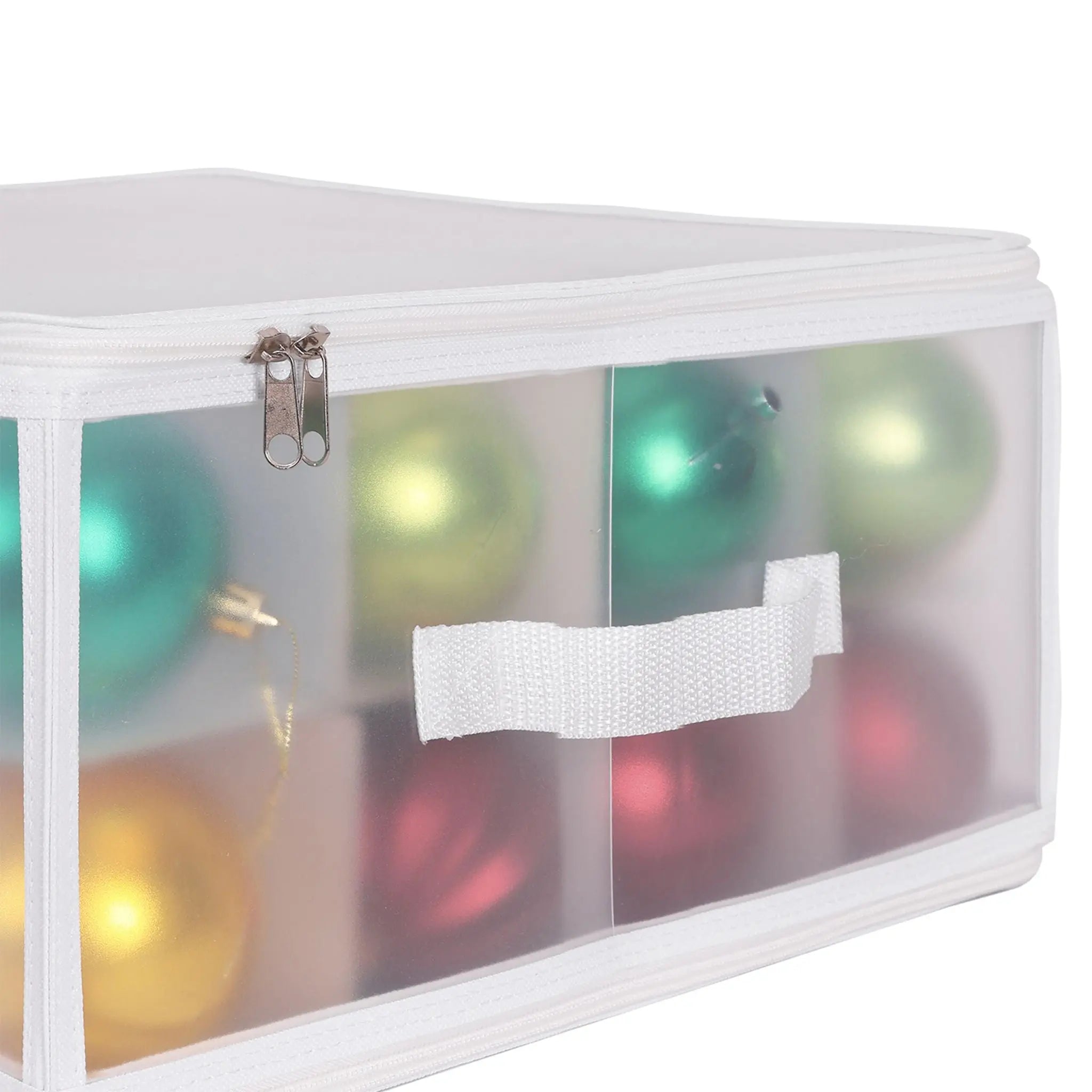Weihnachtskugel Aufbewahrungsbox Weiss-Transparent Grösse 1 von guteszeug.ch