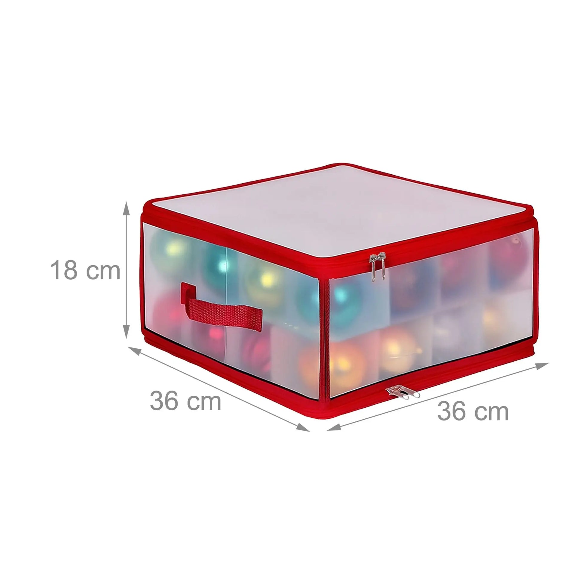 Weihnachtskugel Aufbewahrungsbox Rot-Transparent Grösse 1 von Relaxdays