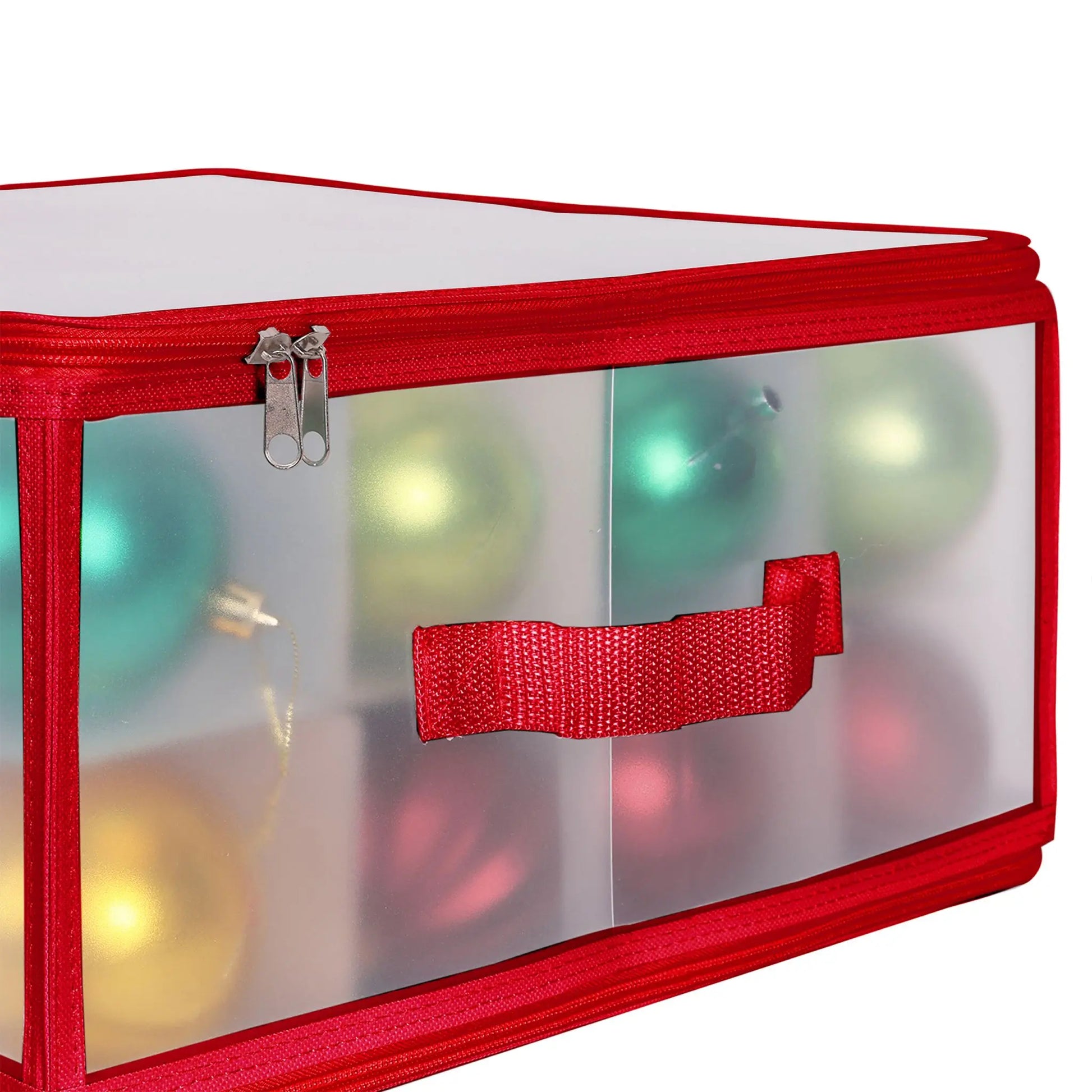 Weihnachtskugel Aufbewahrungsbox Rot-Transparent Grösse 1 von Relaxdays