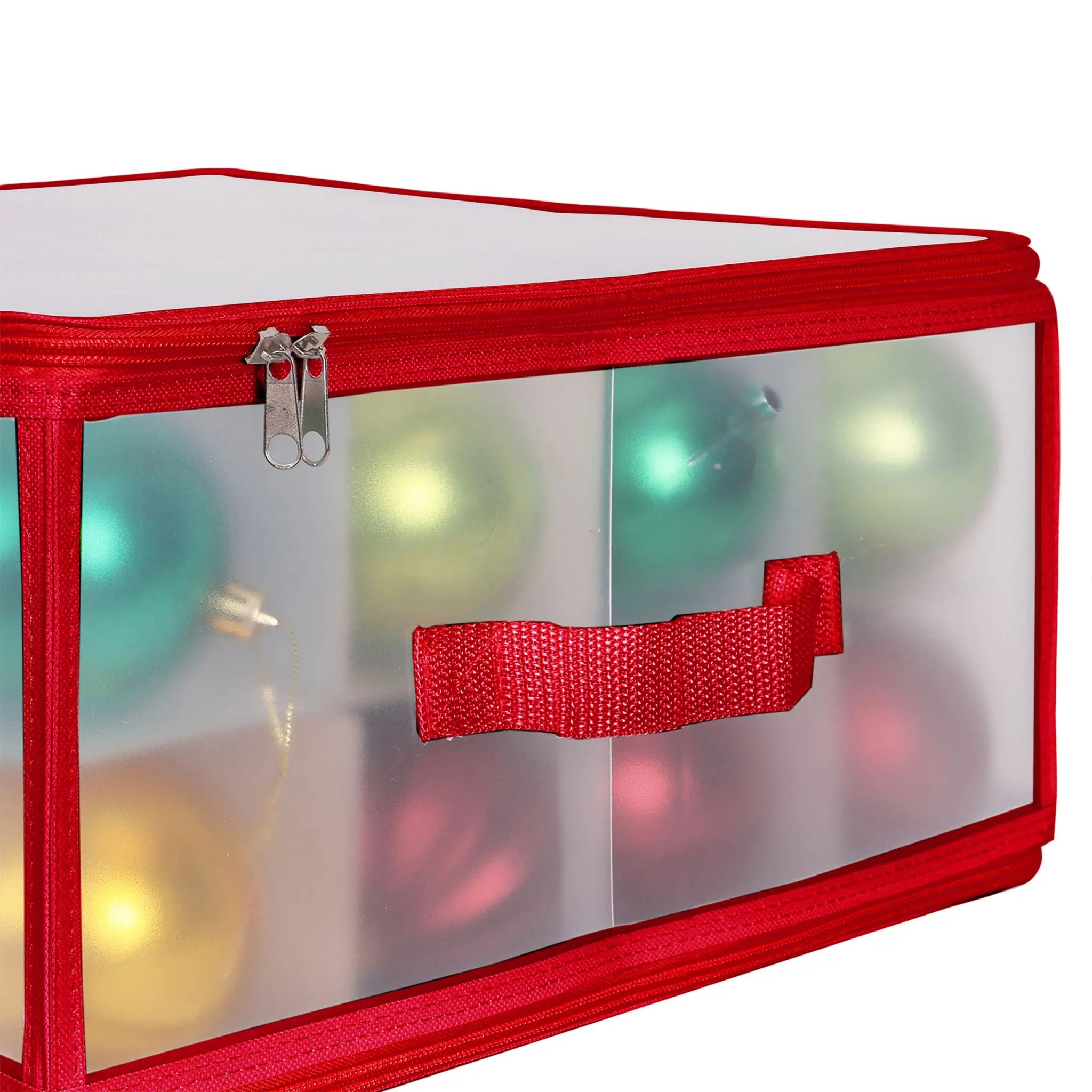 Weihnachtskugel Aufbewahrungsbox Rot-Transparent Grösse 1 von Relaxdays
