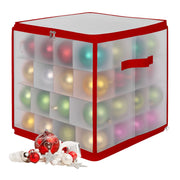 Weihnachtskugel Aufbewahrungsbox Rot-Transparent Grösse 2 von Relaxdays