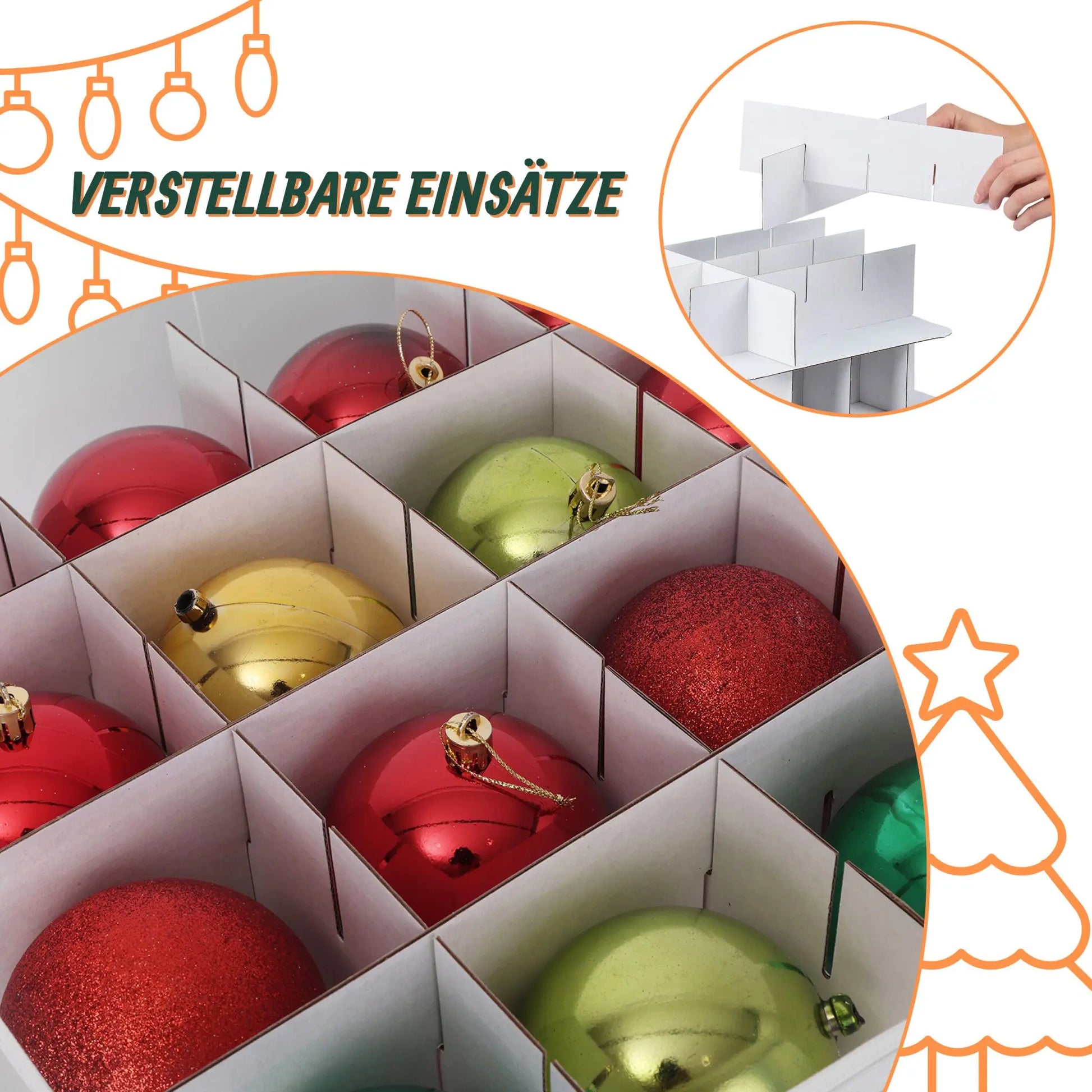 Weihnachtskugel Aufbewahrungsbox Rot-Transparent Grösse 2 von Relaxdays