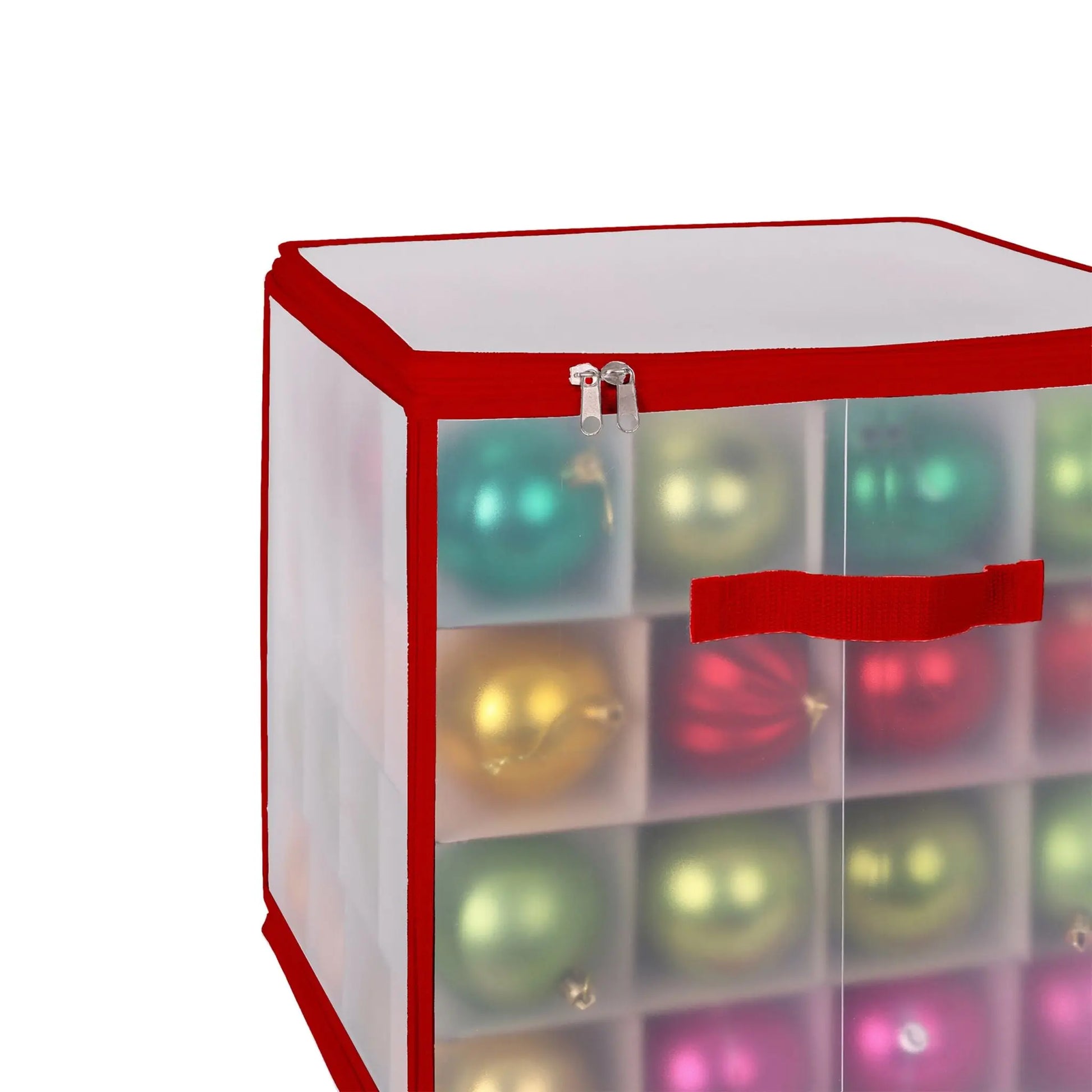 Weihnachtskugel Aufbewahrungsbox Rot-Transparent Grösse 2 von Relaxdays